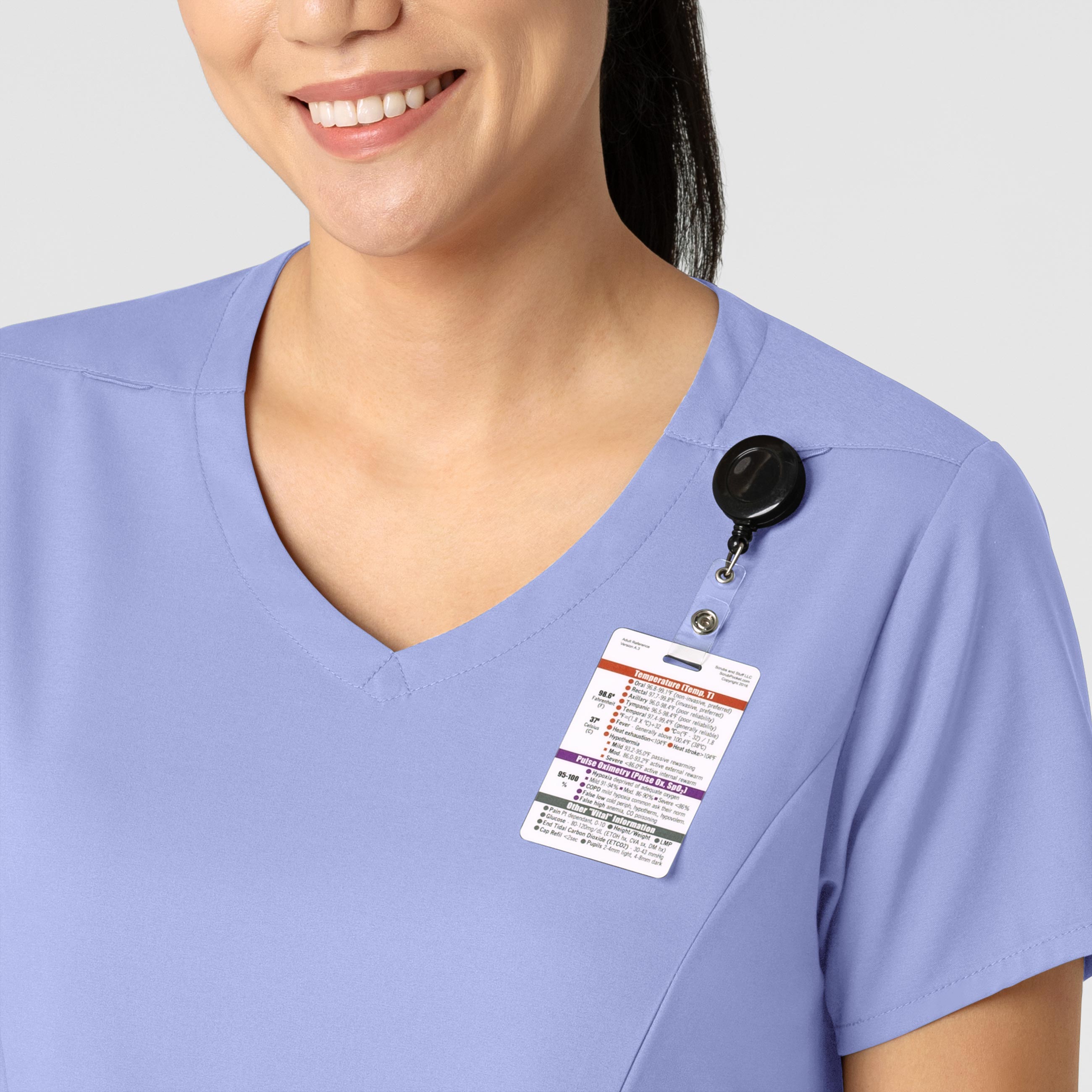 Boundless 6251 2-Pocket V-Neck Scrub Top Ceil Blue