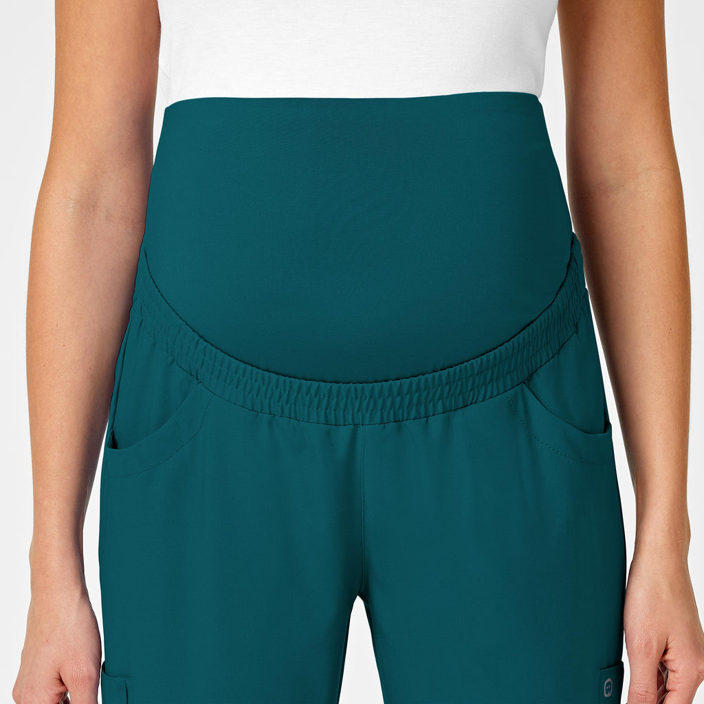 W123 5455 Maternity Jogger Scrub Pants Caribbean Blue