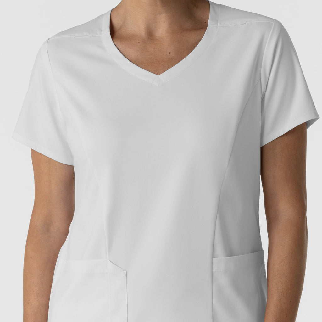 Boundless 6251 2-Pocket V-Neck Scrub Top White