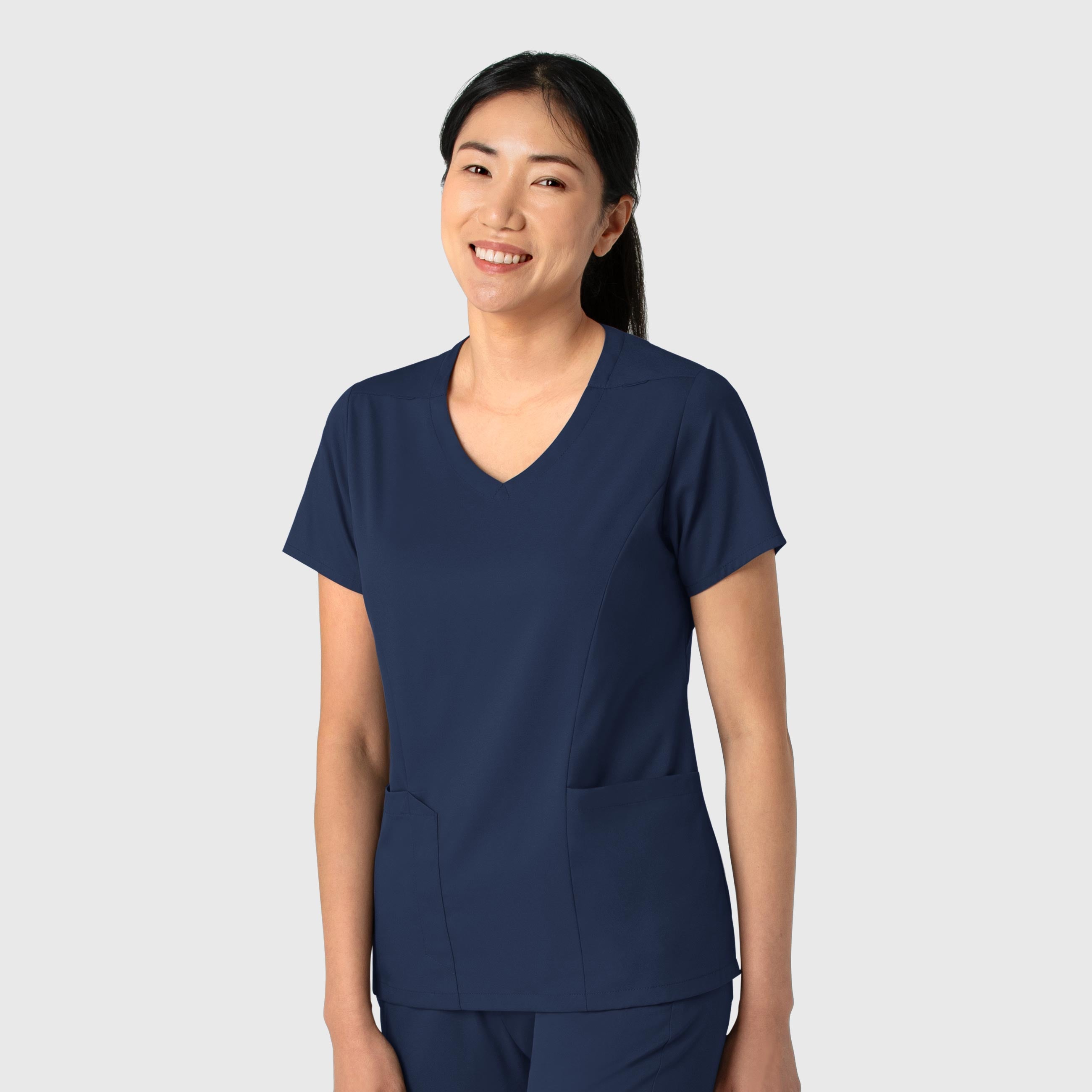 Boundless 6251 2-Pocket V-Neck Scrub Top Navy