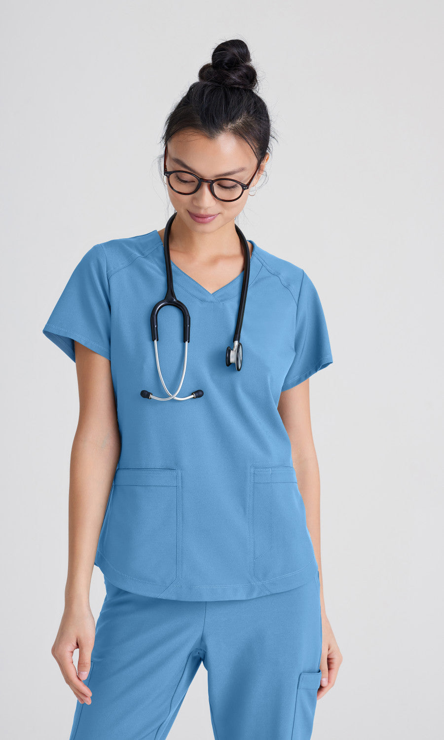 Grey's Anatomy Evolve GSST180 Rhythm Scrub Top Ciel Blue