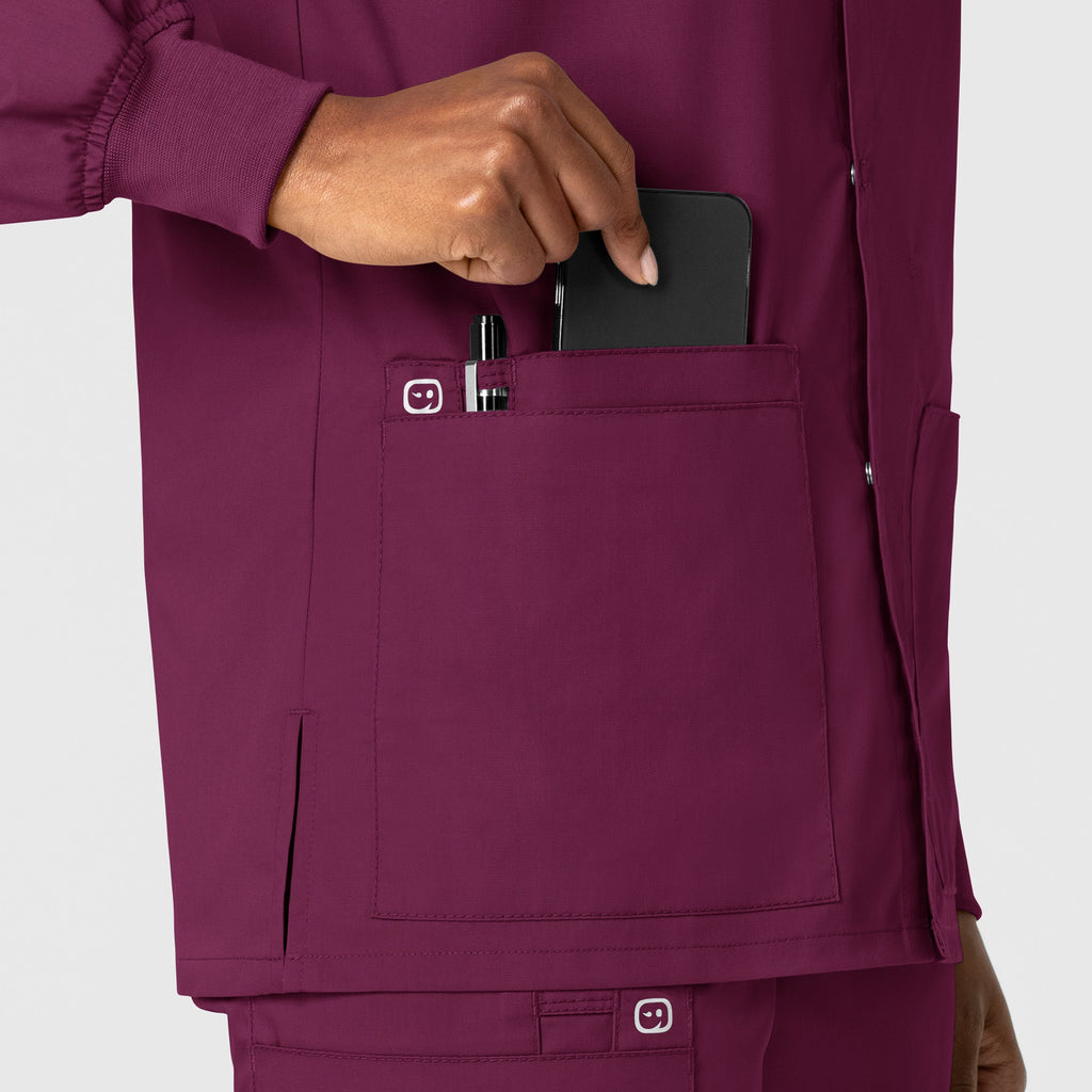 WonderWORK 800 Unisex Snap Front Jacket Wine