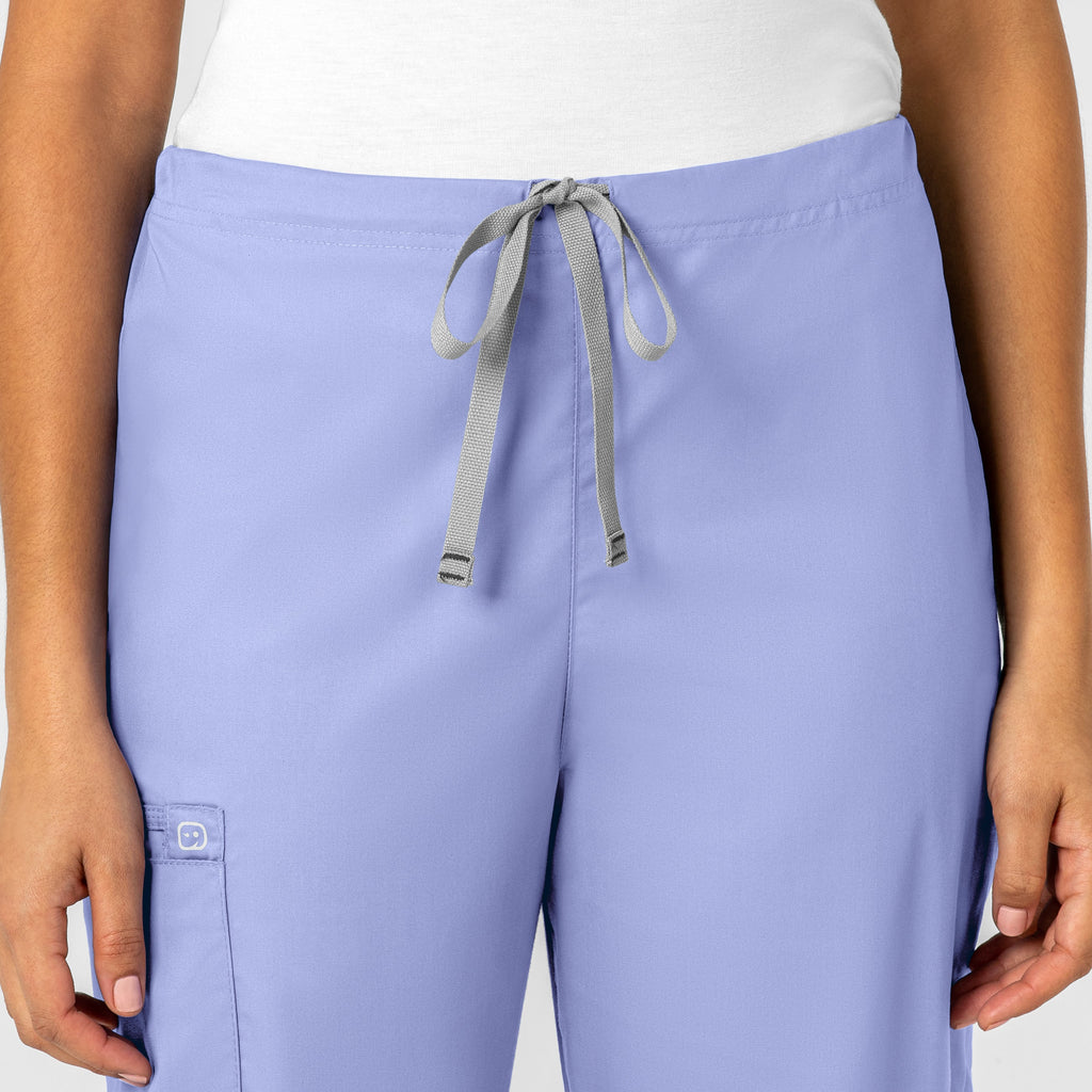 WonderWORK 500 Unisex Drawstring Cargo Scrub Pants Ceil Blue