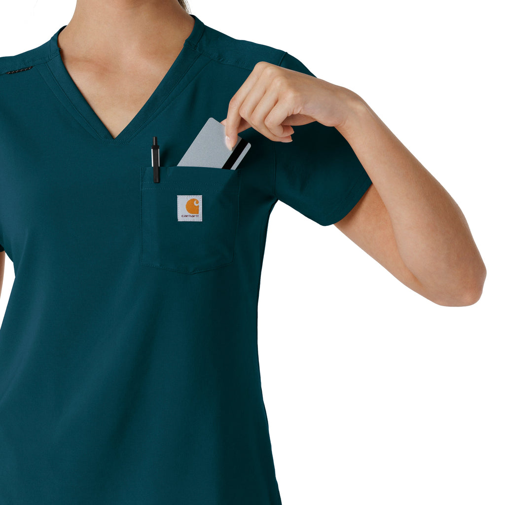 Force Cross-Flex C13410 Tuck-In Scrub Top Caribbean