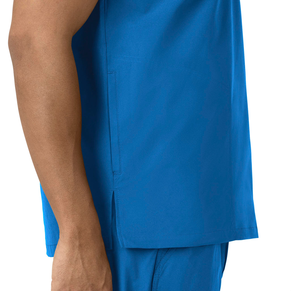 Force Essentials C16113 Men's V-Neck Shirttail Scrub Top Royal