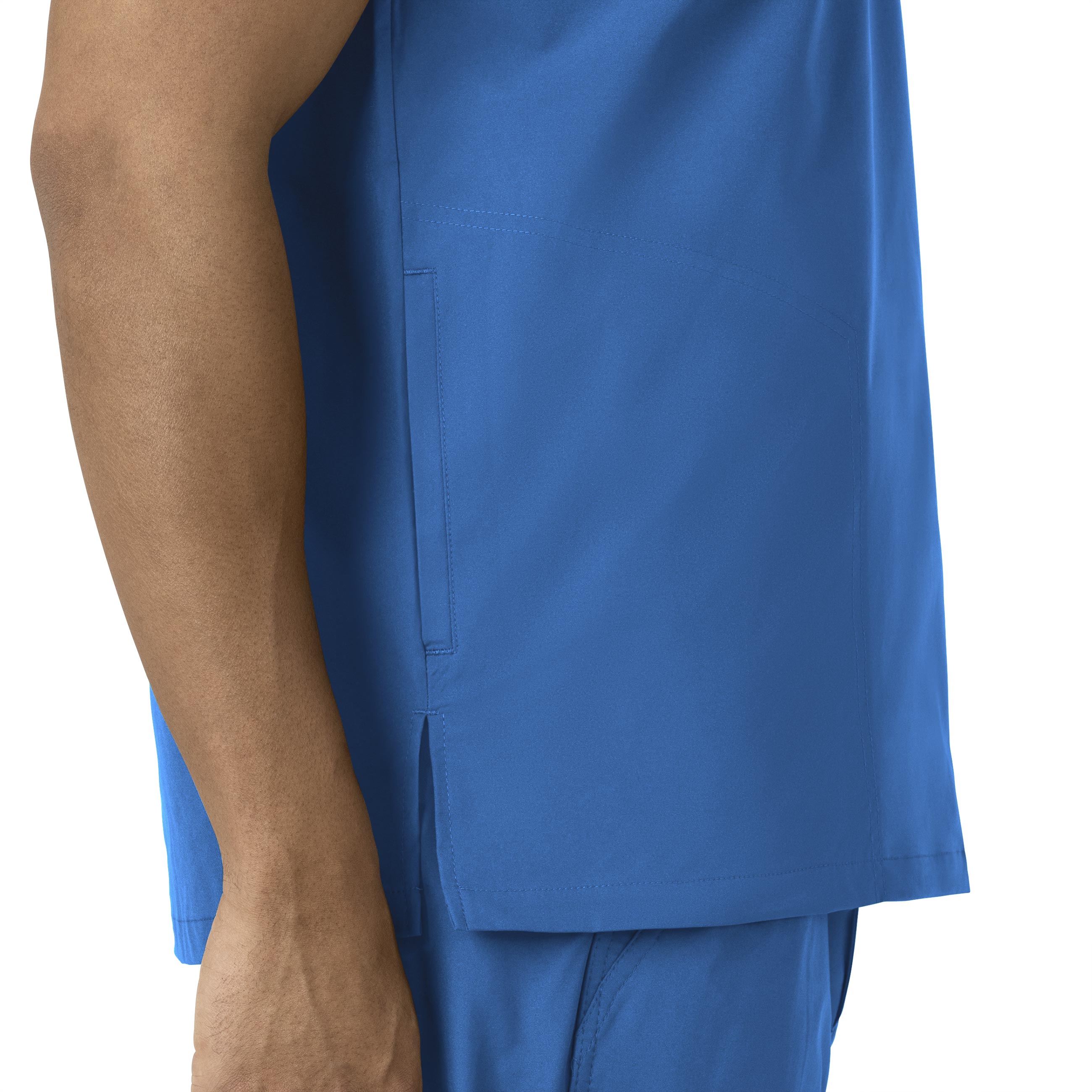 Force Essentials C16113 Men's V-Neck Shirttail Scrub Top Royal
