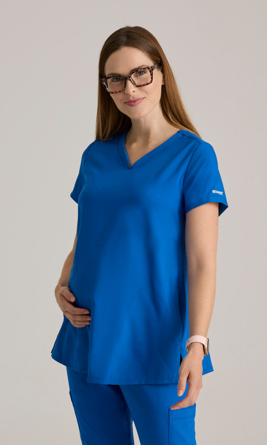 Grey's Anatomy Evolve GSST262 Promise Maternity Scrub Top New Royal