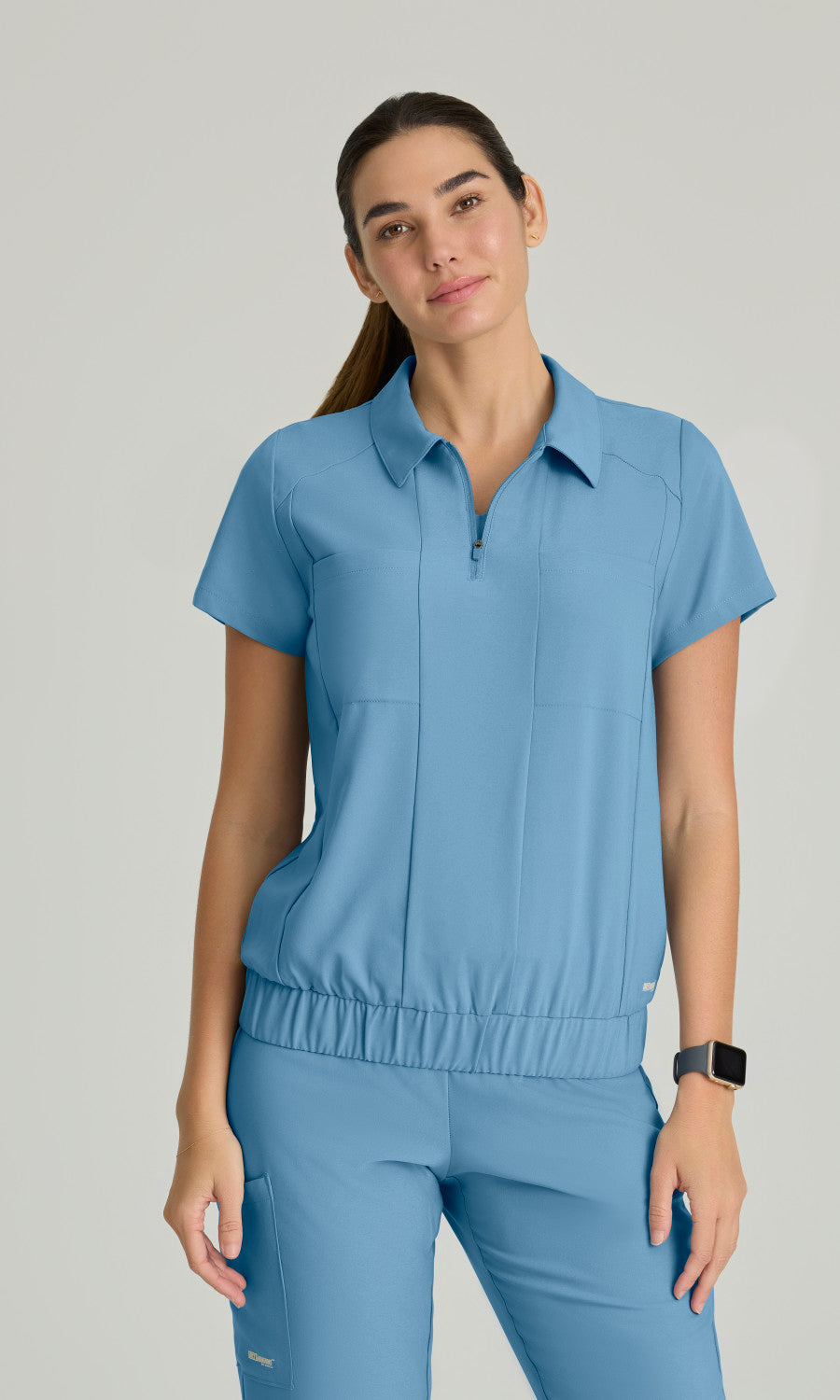 Grey's Anatomy Evolve GSST215 Perseverance Scrub Top Ocean Mist