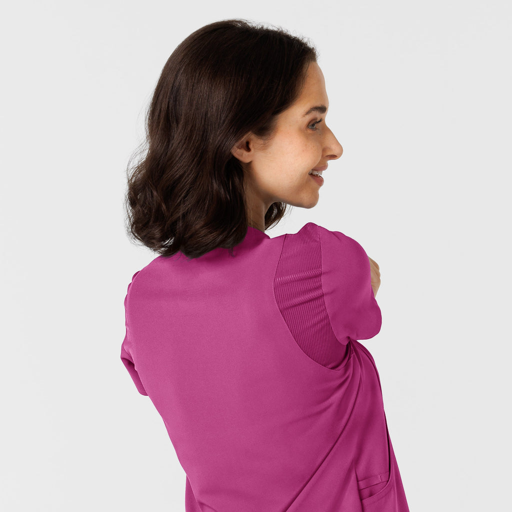 Nova 6432 Flex-n-Reach V-Neck Scrub Top Raspberry
