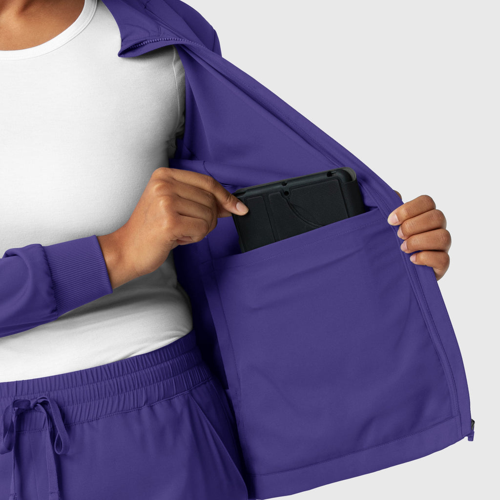 Boundless 8151 Warm Up Scrub Jacket Grape