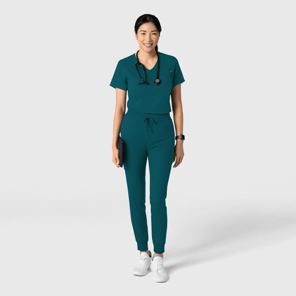 Boundless 6151 Tuck-In Scrub Top Caribbean Blue