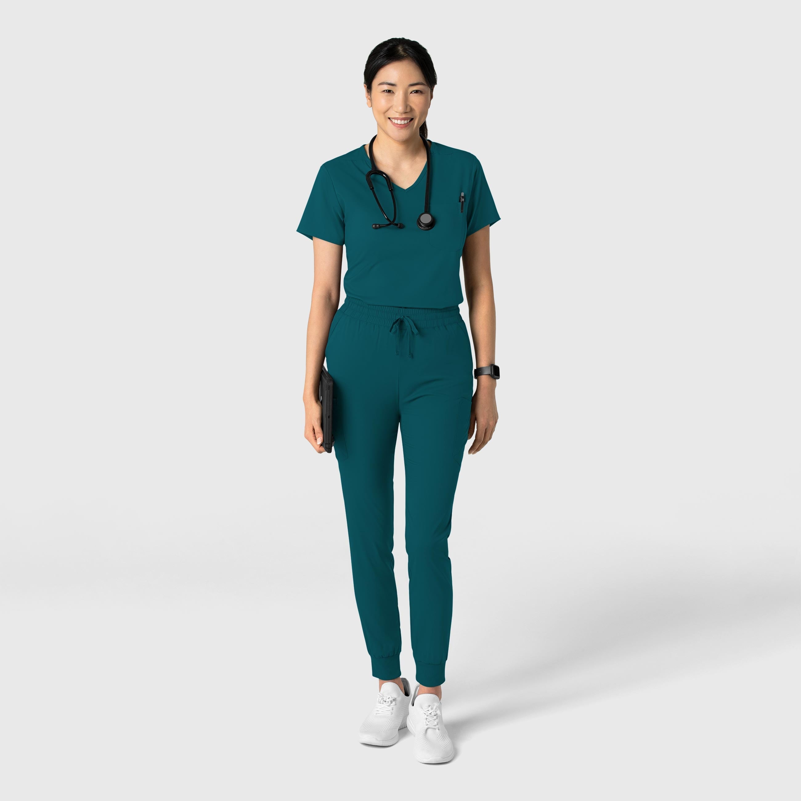 Boundless 6151 Tuck-In Scrub Top Caribbean Blue