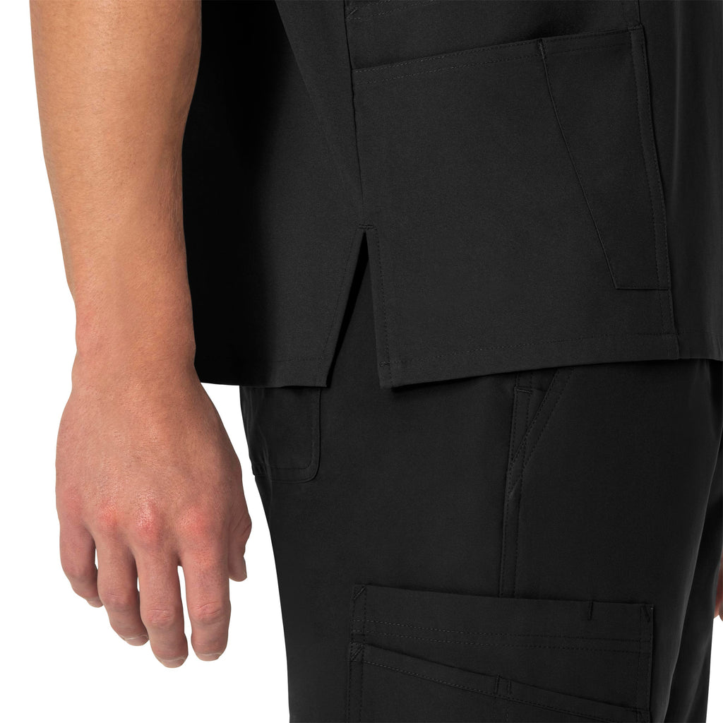 Force Essentials C15013 Unisex V-Neck 6-Pocket Scrub Top Black