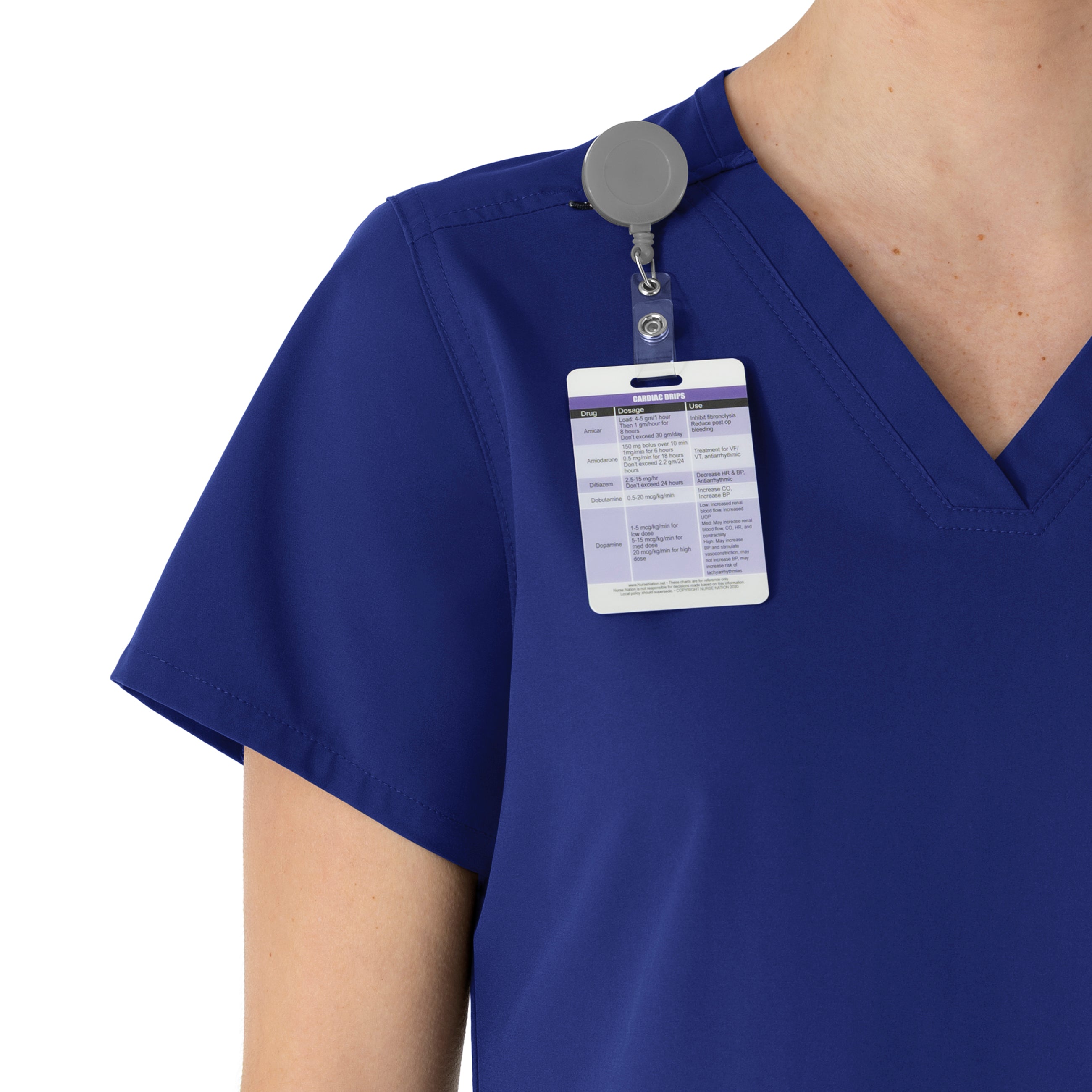 Force Essentials C12113 Women's V-Neck Scrub Top Galaxy Blue