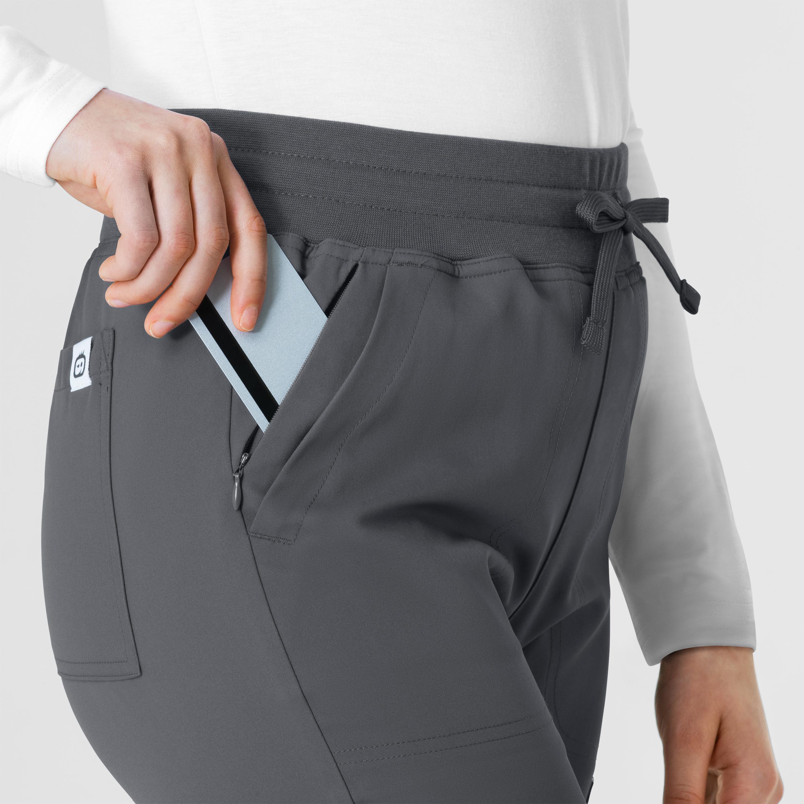 Thrive 5222 Cargo Straight Slim Leg Scrub Pants Pewter