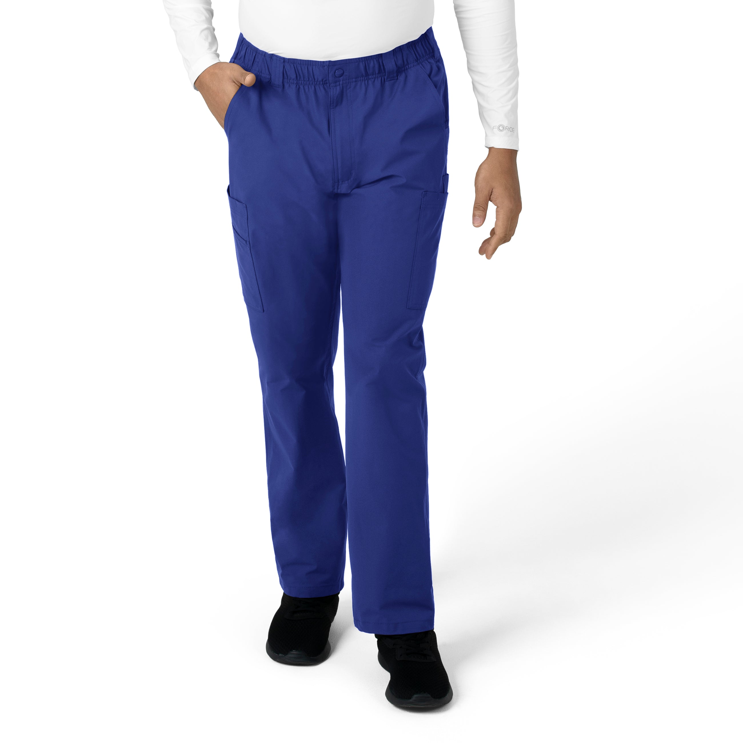 Force Essentials C56113 Men's Straight Leg Cargo Scrub Pants Galaxy Blue