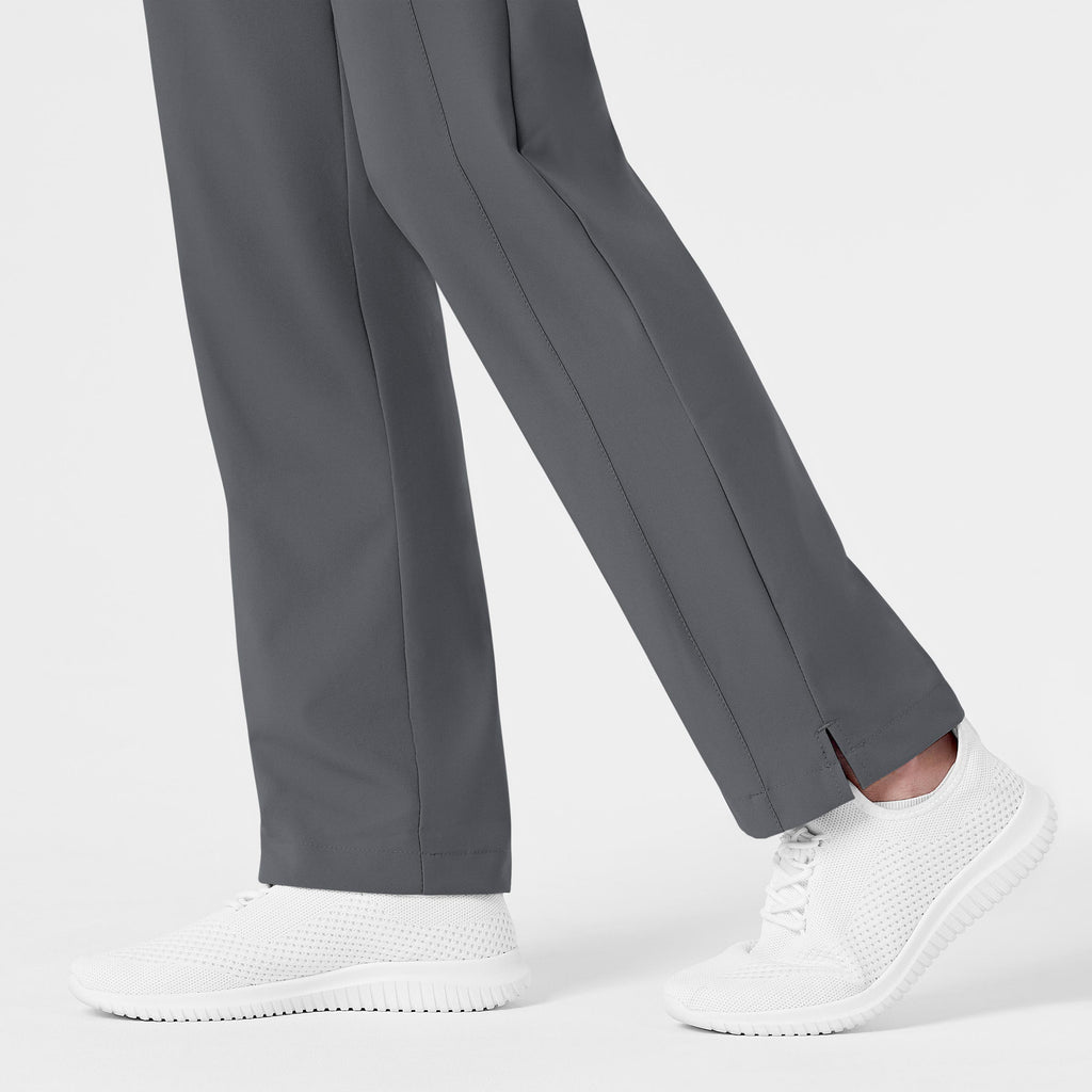 W123 5155 Flat Front Cargo Scrub Pants Pewter