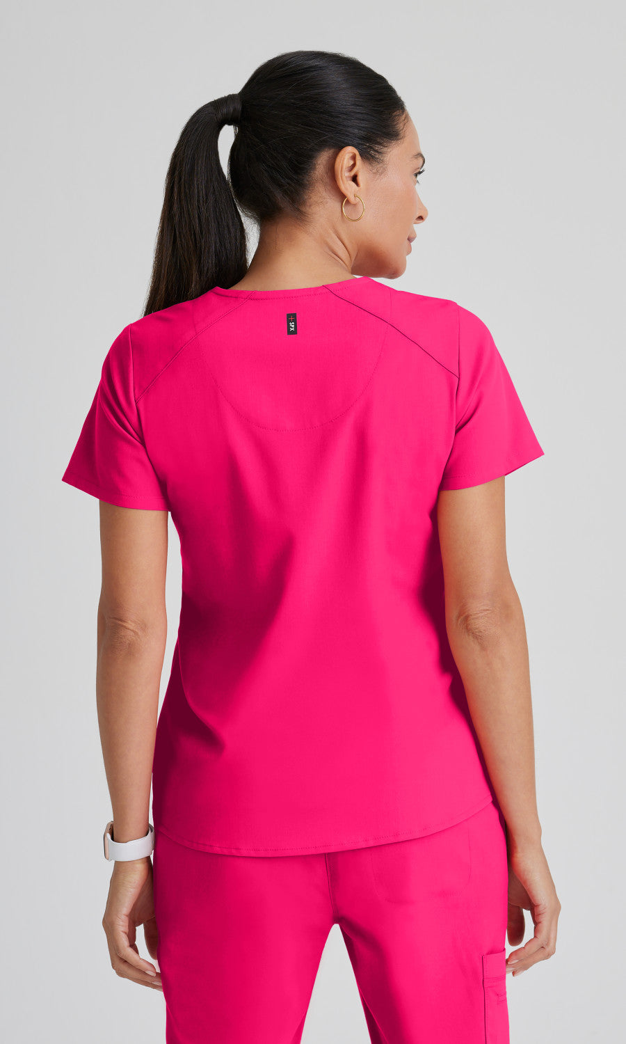 Grey's Anatomy Stretch GRST011 Emma Scrub Top Vibrance Pink