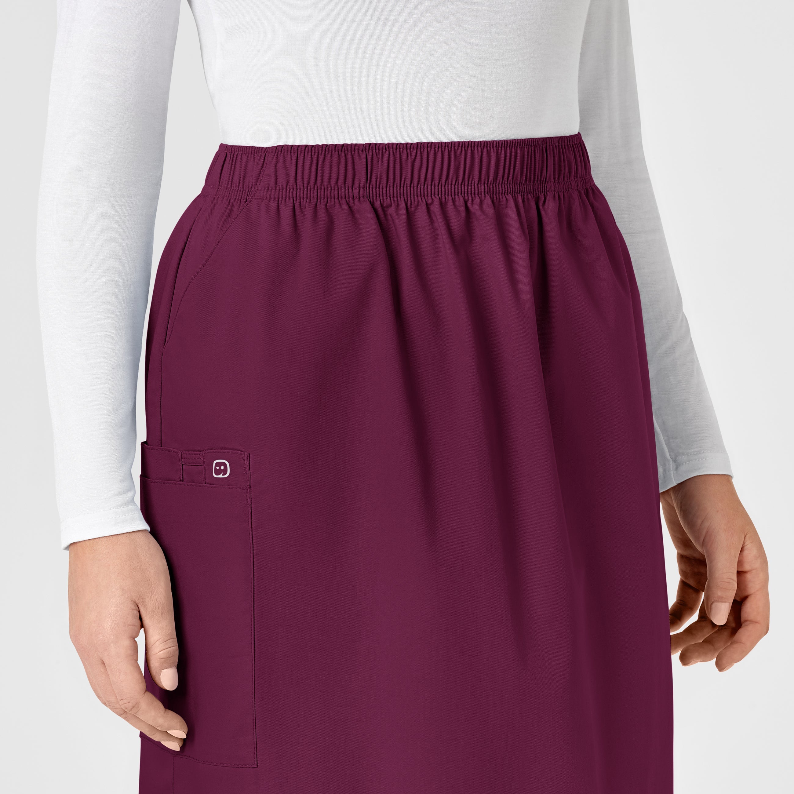 WonderWORK 701 Pull On Cargo Skirt Wine