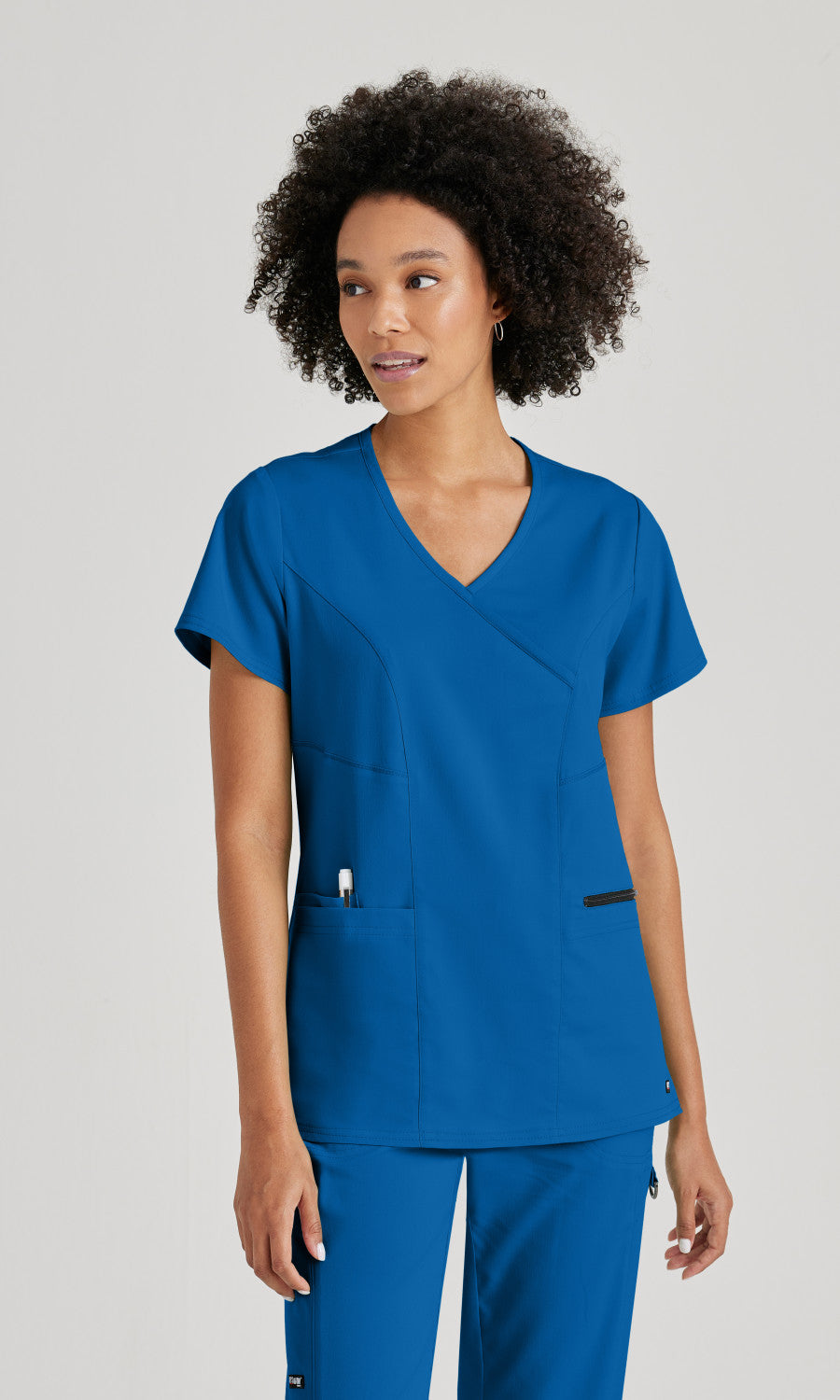 Grey's Anatomy Stretch GRST001 Kim Scrub Top New Royal