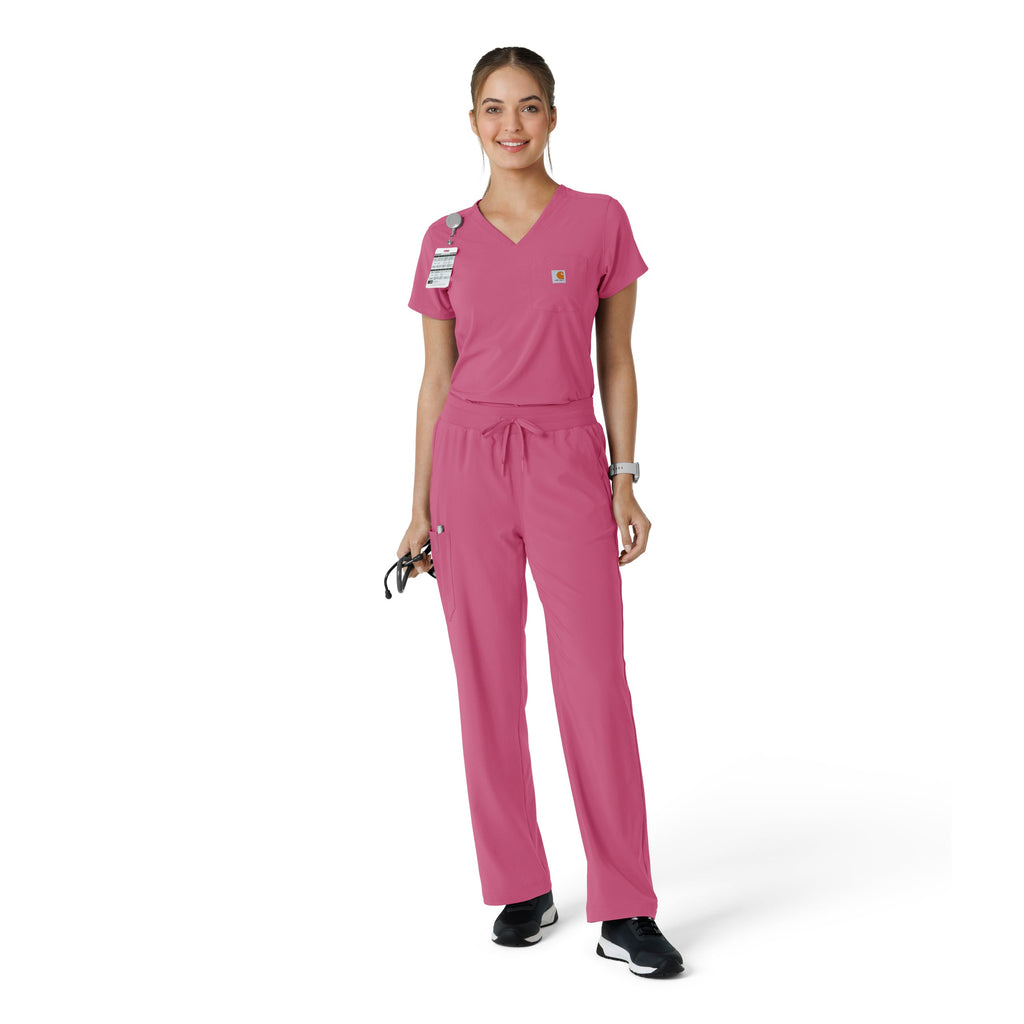 Force Cross-Flex C13410 Women's Tuck-In Scrub Top Electric Fuschia