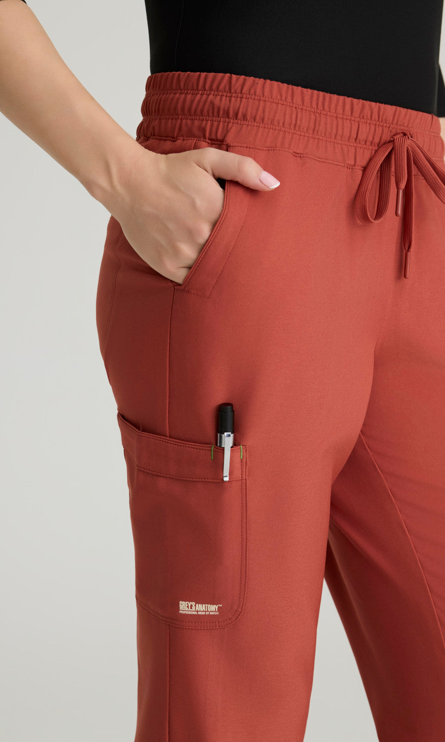 Grey's Anatomy Evolve GSSP625 Terra Scrub Joggers Sedona Red