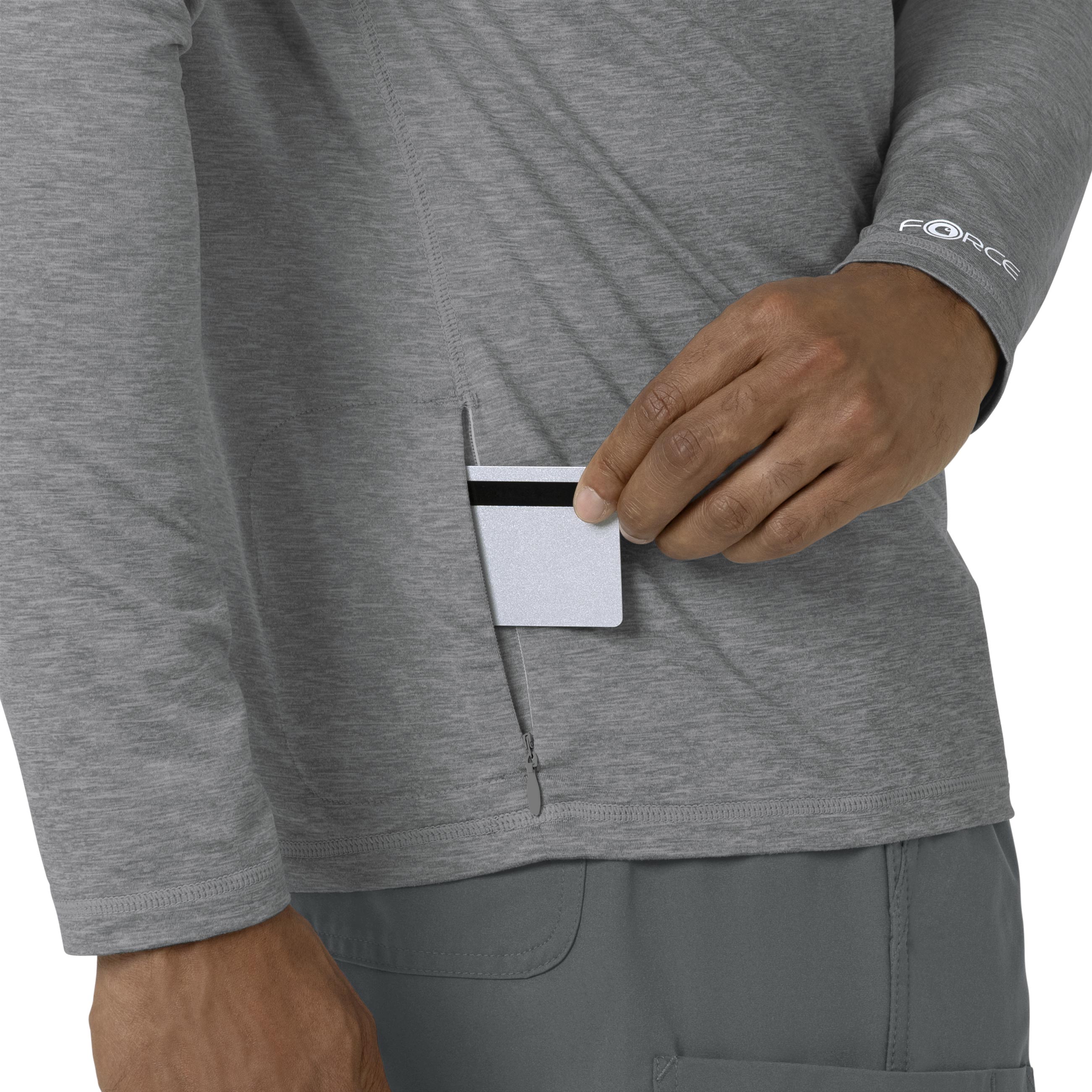 Force Sub-Scrubs C32009 Men's Performance Long Sleeve Tee Grey Heather