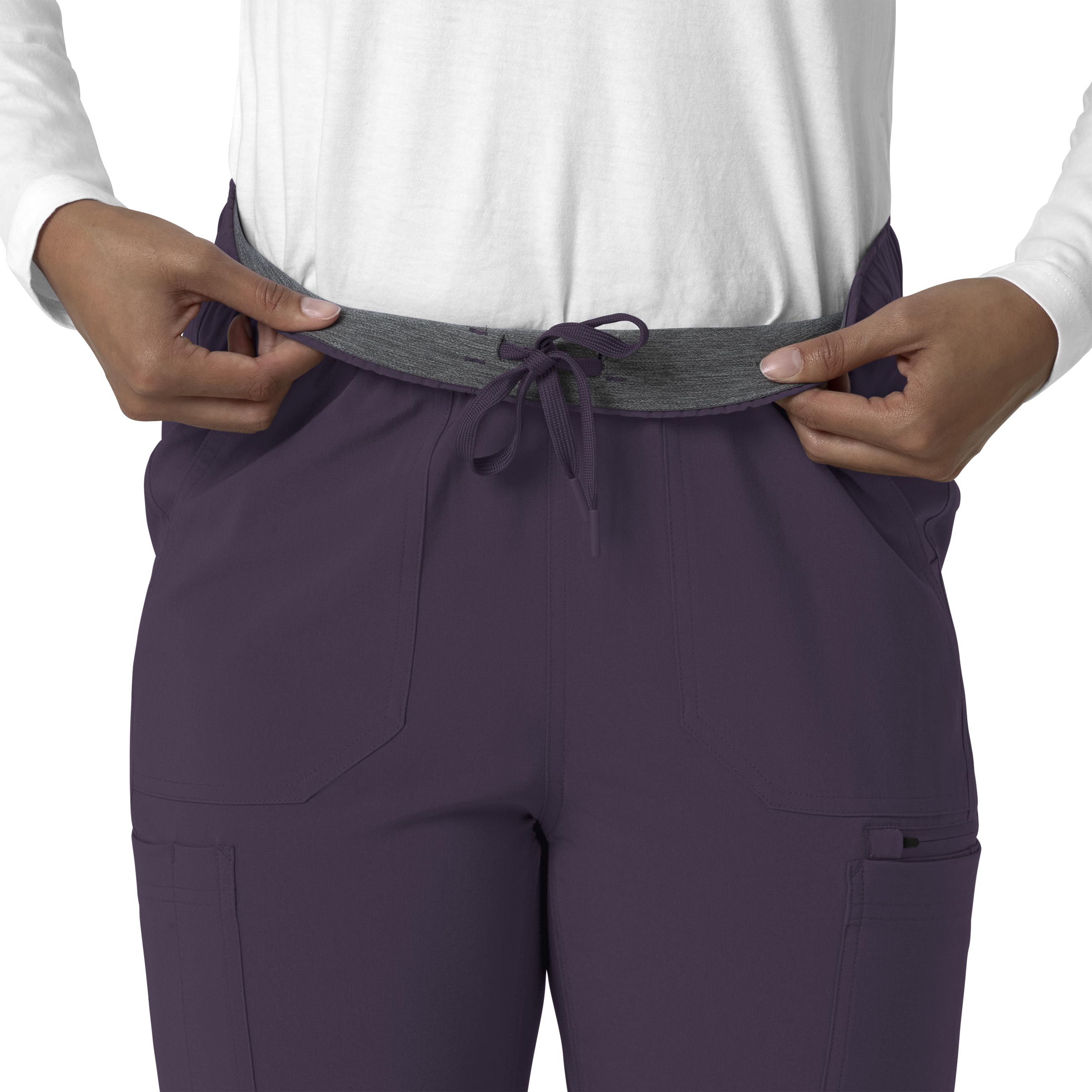 Force Cross-Flex C53210 Straight Leg Cargo Scrub Pants Black Plum