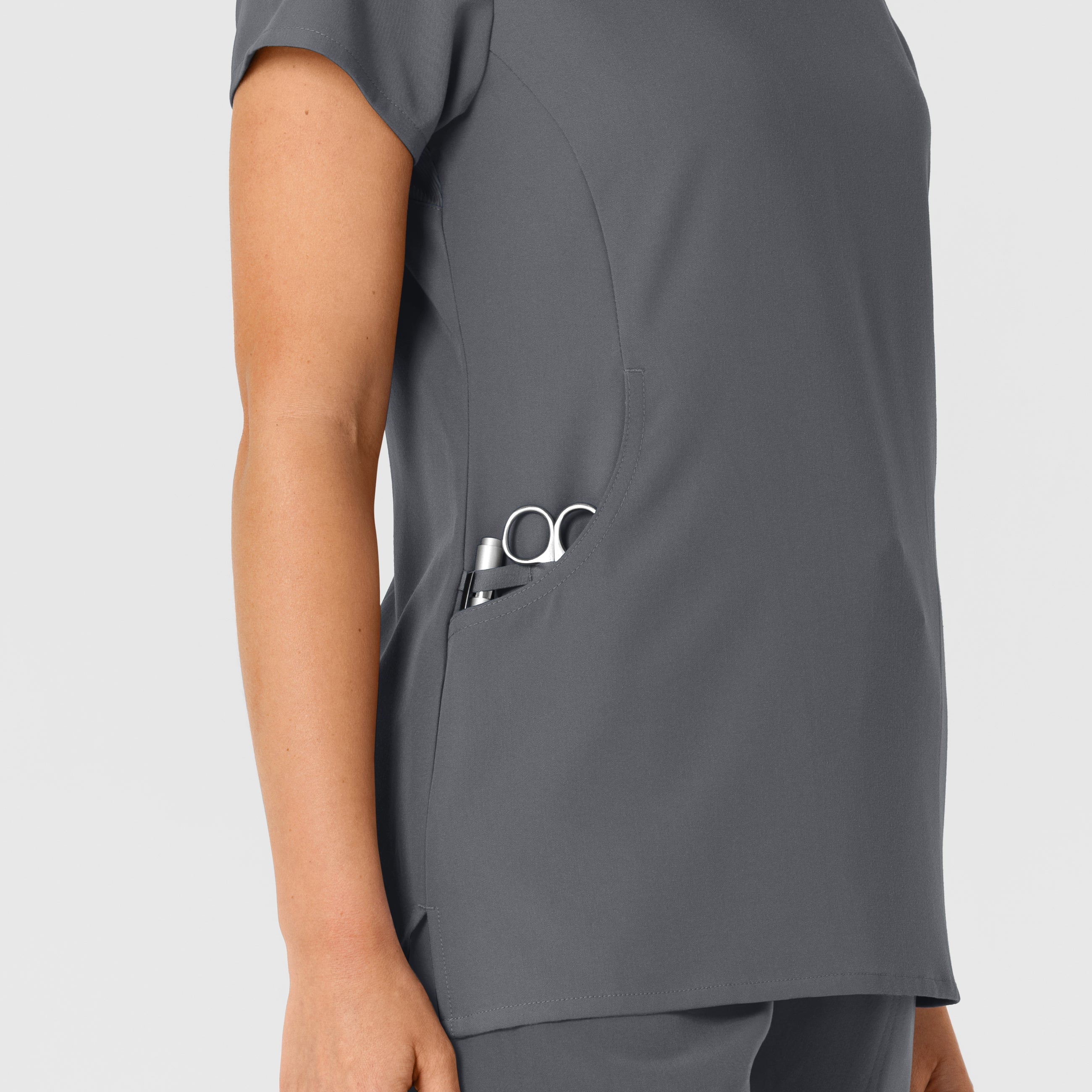 Nova 6432 Flex-n-Reach V-Neck Scrub Top Pewter