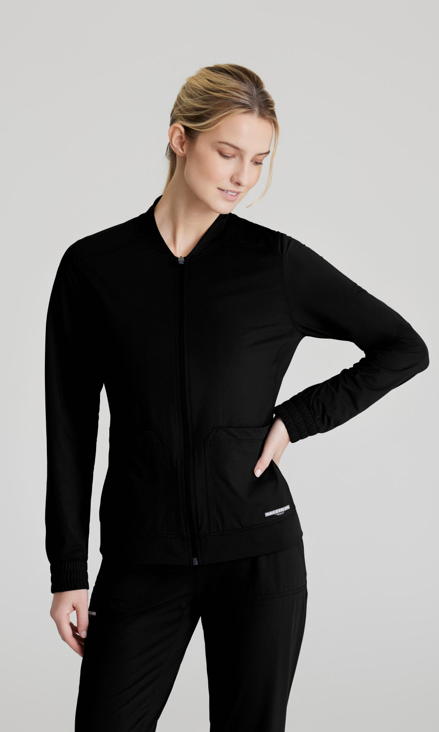 Skechers Slip-Ins Knits SKW919 Contour Knit Scrub Jacket Black