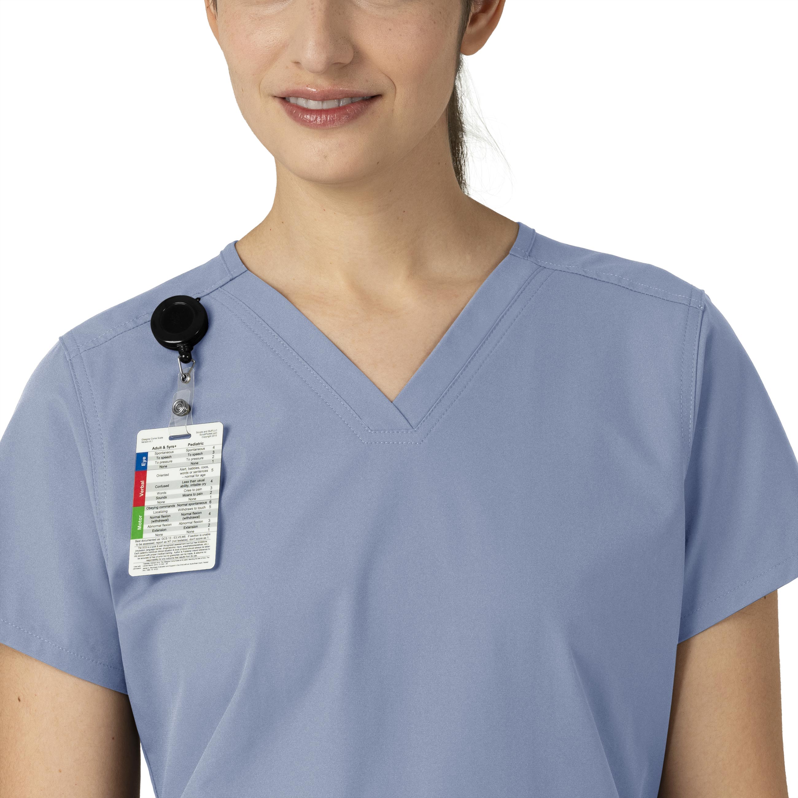 Force Essentials C12113 V-Neck Scrub Top Ceil Blue