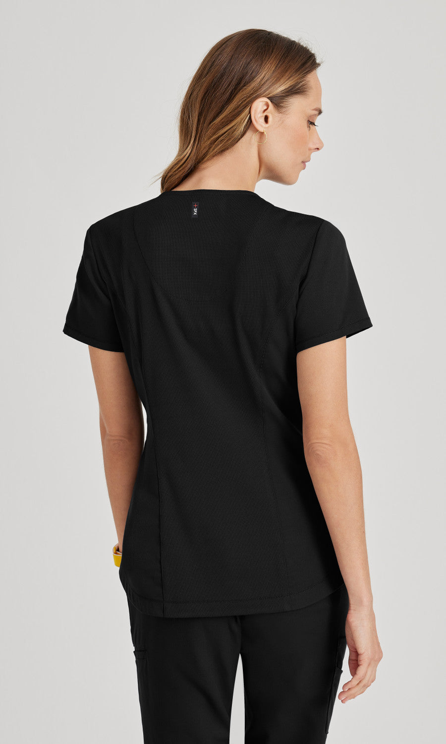 Grey's Anatomy Stretch GRST136 Capri Tuck-in Scrub Top Black