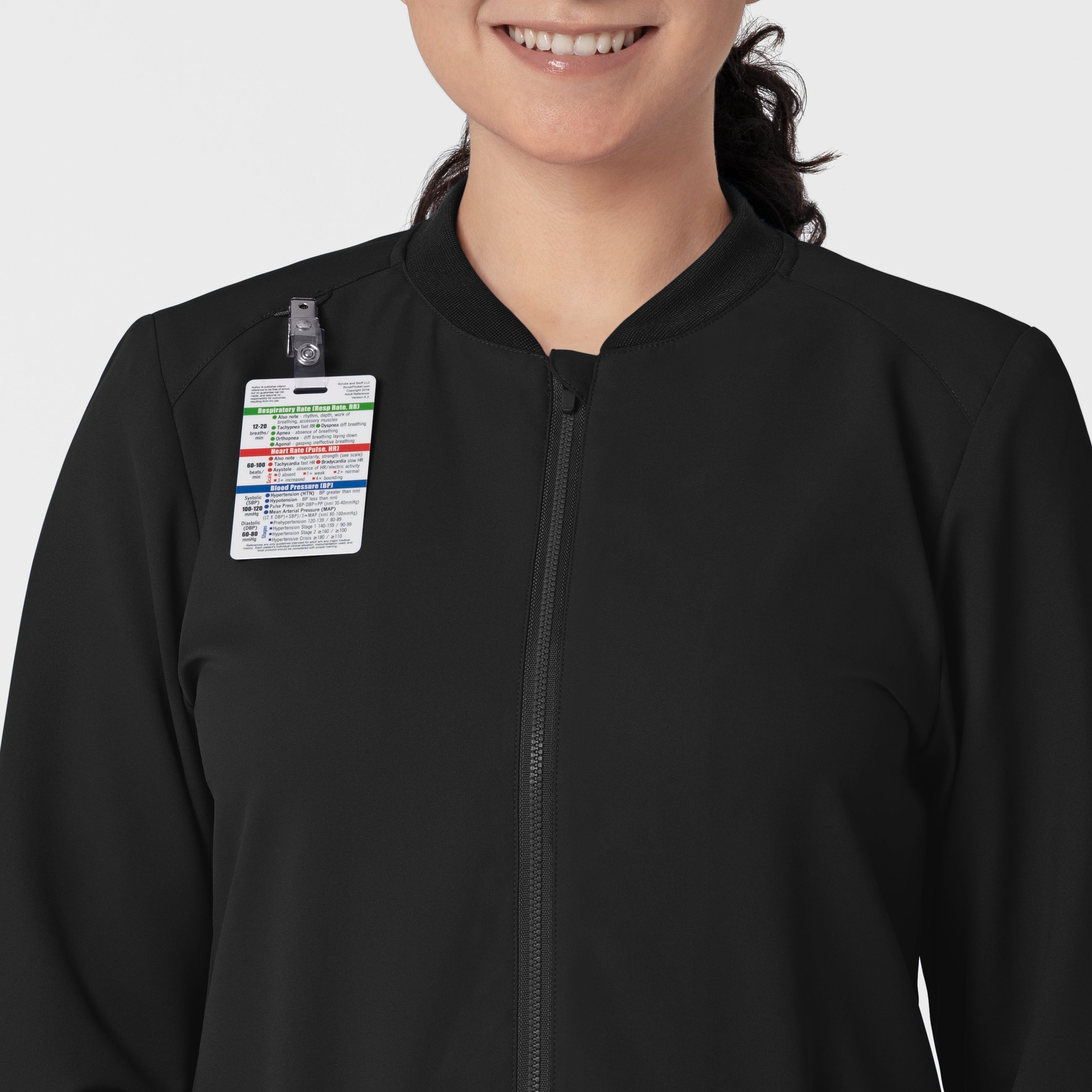 Thrive 8122 Flex-n-Reach Zip-Front Jacket Black
