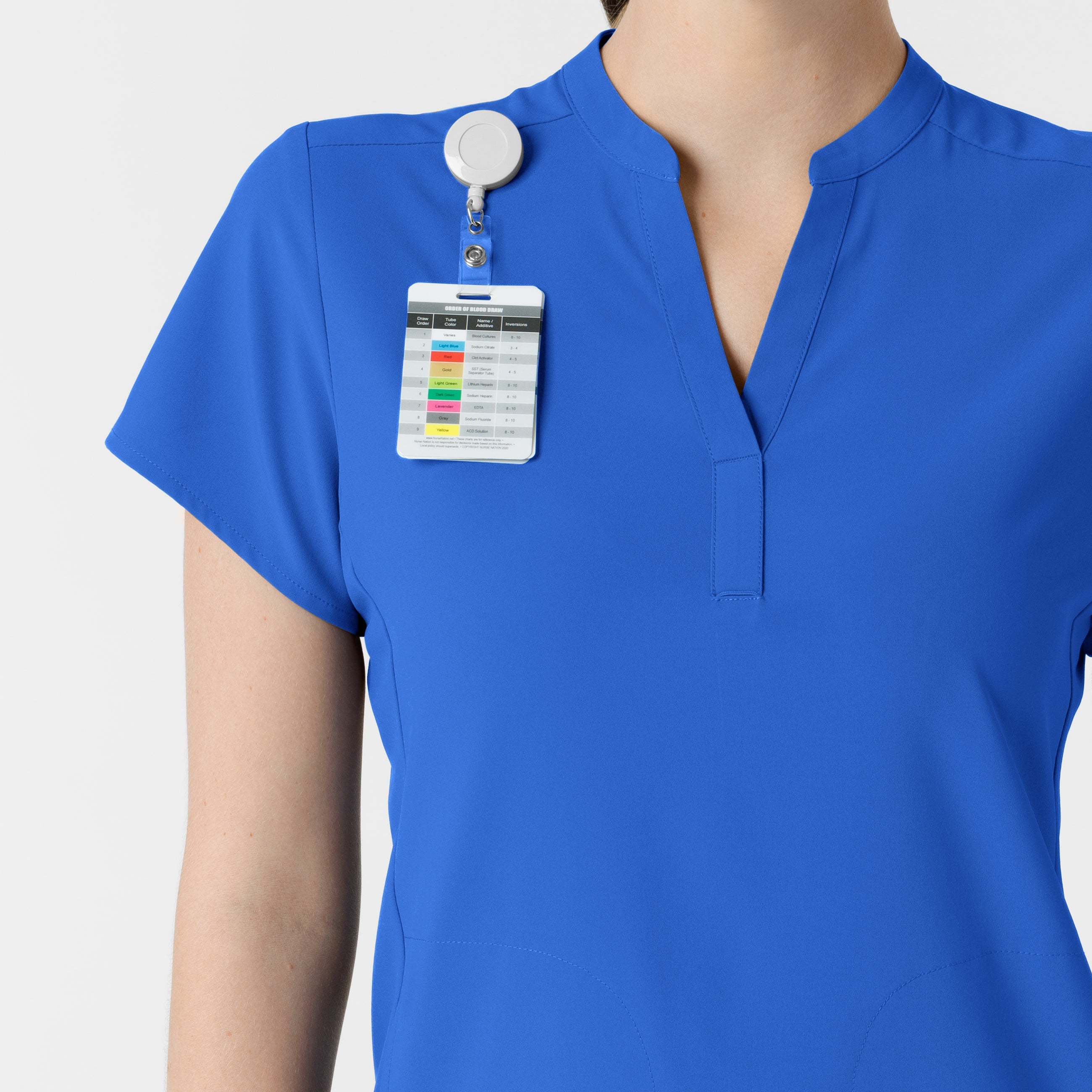 RENEW 6734 Mandarin Collar Scrub Top Royal