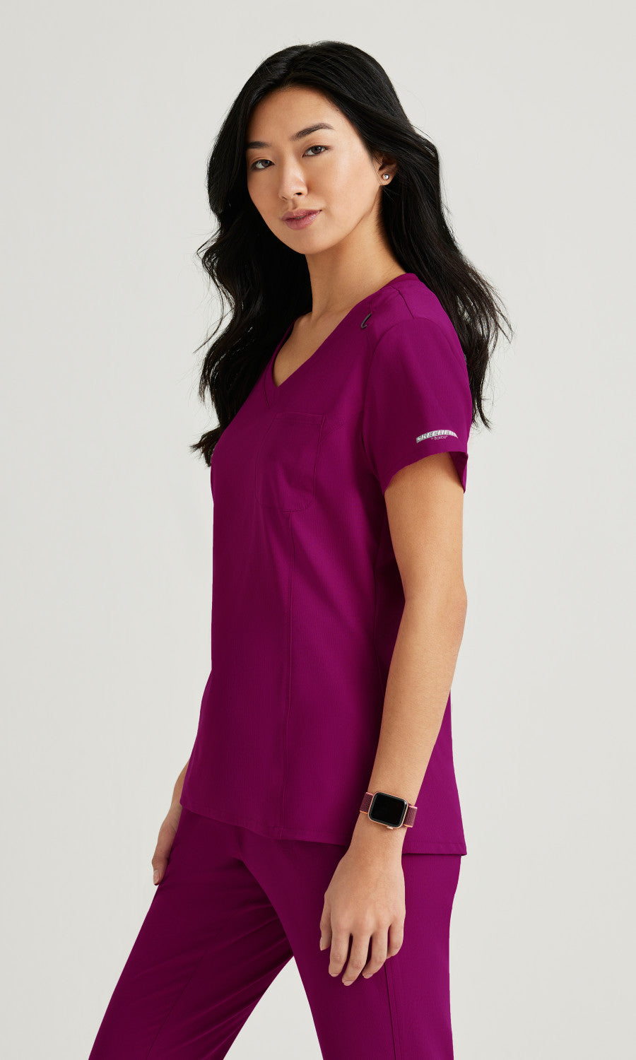 Skechers SKT147 Dignity Scrub Top Wine