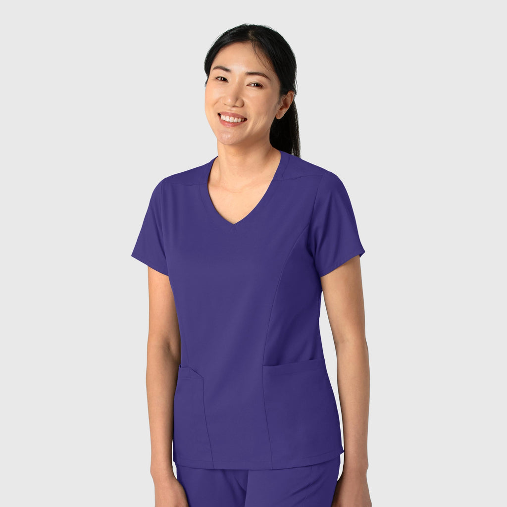 Boundless 6251 2-Pocket V-Neck Scrub Top Grape