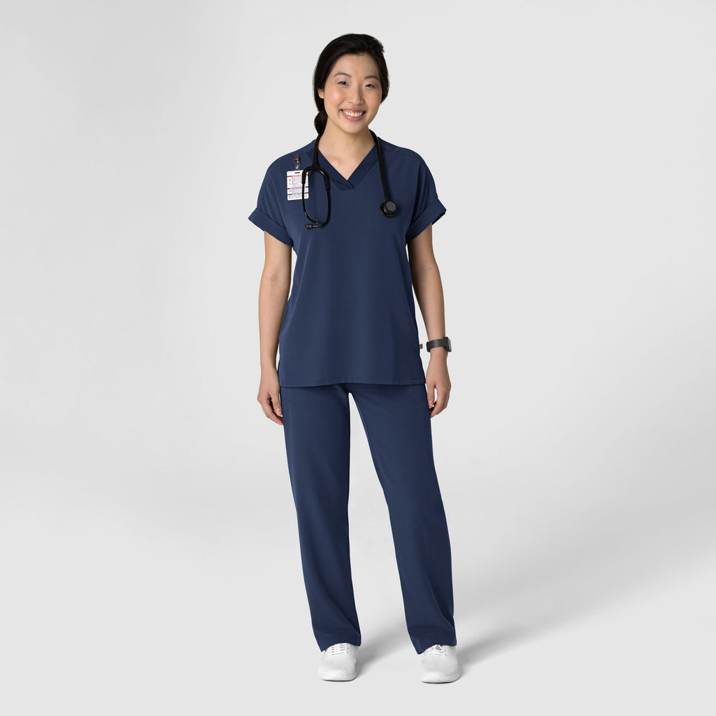 Nova 5232 Stovepipe High-Low Hem Scrub Pants Navy