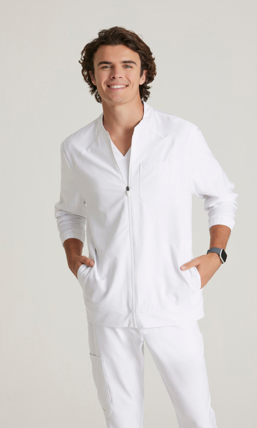 Grey's Anatomy Evolve GSSW887 Cycle Scrub Jacket White