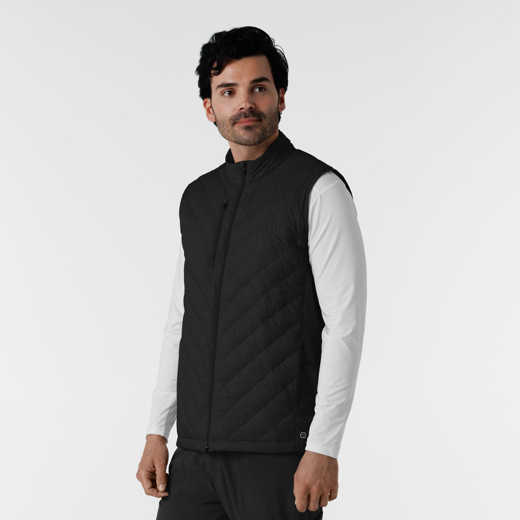 Layers 8377 Men's Quilted Scrub Vest Black