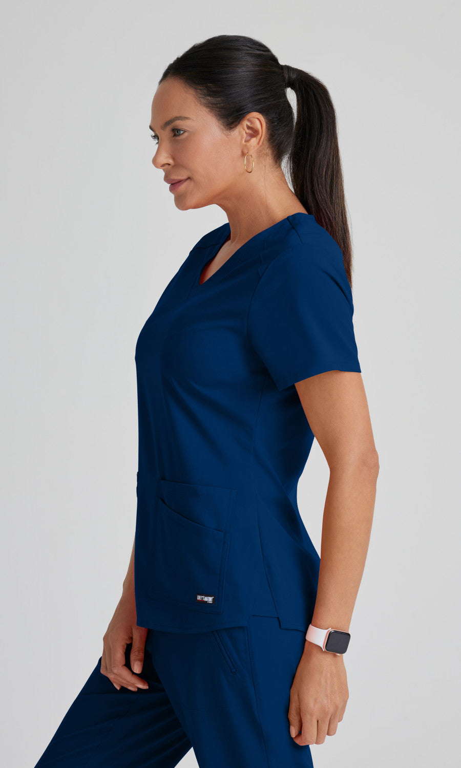 Grey's Anatomy Stretch GRST011 Emma Scrub Top Indigo