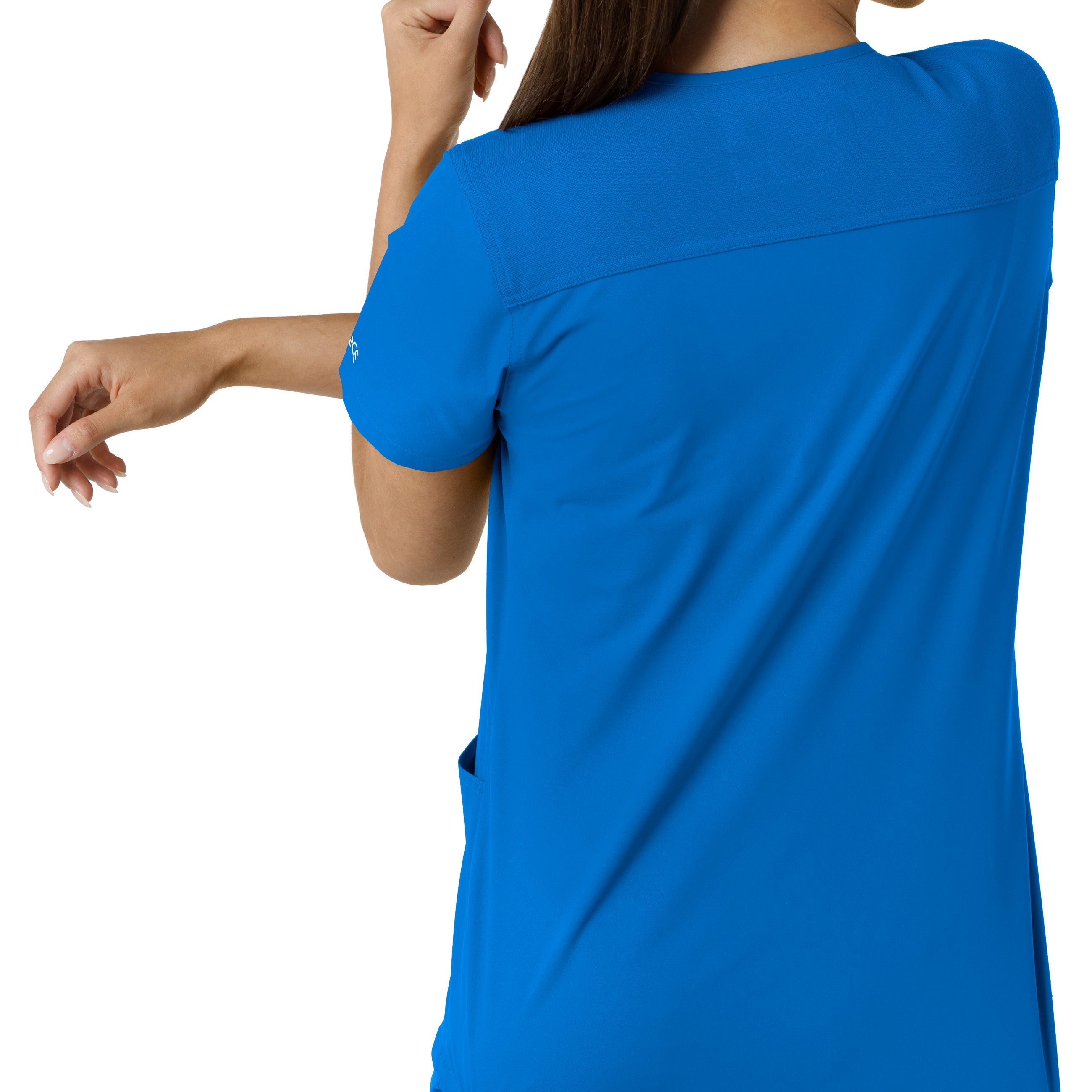 Force Essentials C12313 V-Neck Knit Panel Scrub Top Royal