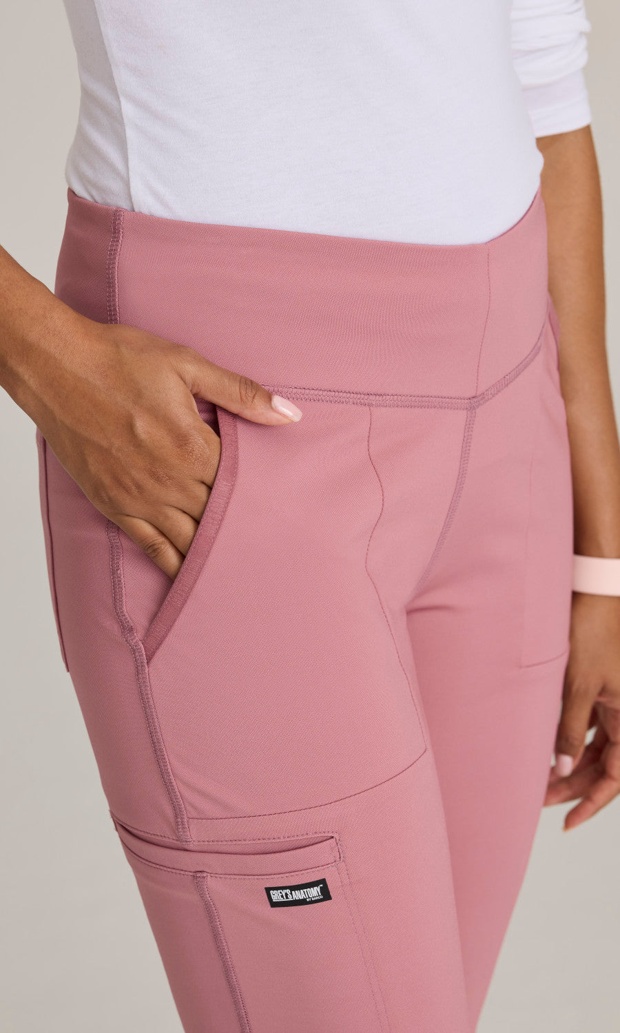 Grey's Anatomy Knits GRSP684 Swift Knit Scrub Pants Canyon Pink