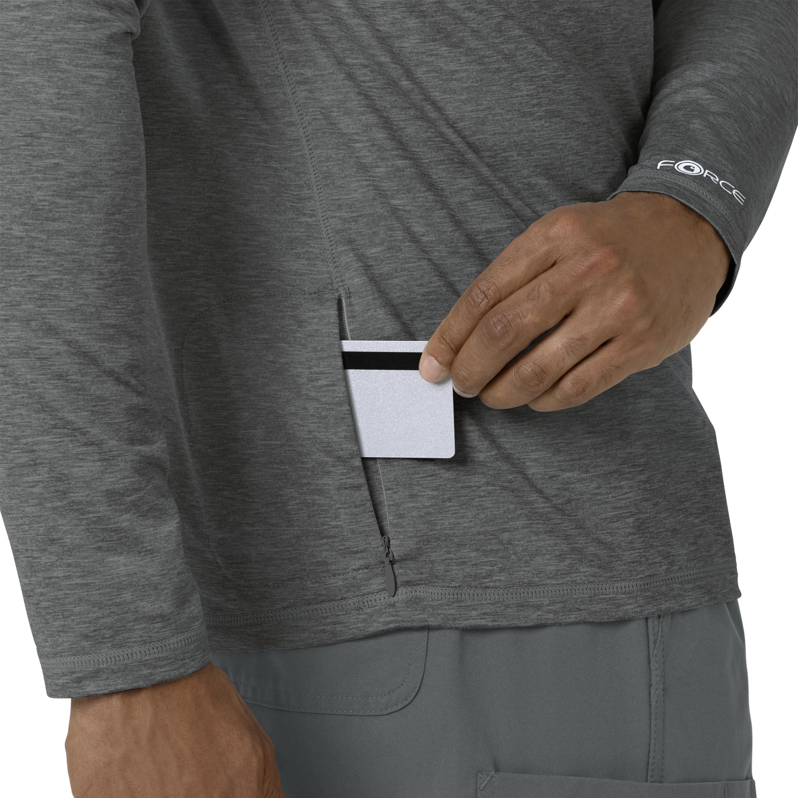 Force Sub-Scrubs C32009 Men's Performance Long Sleeve Tee Pewter Heather