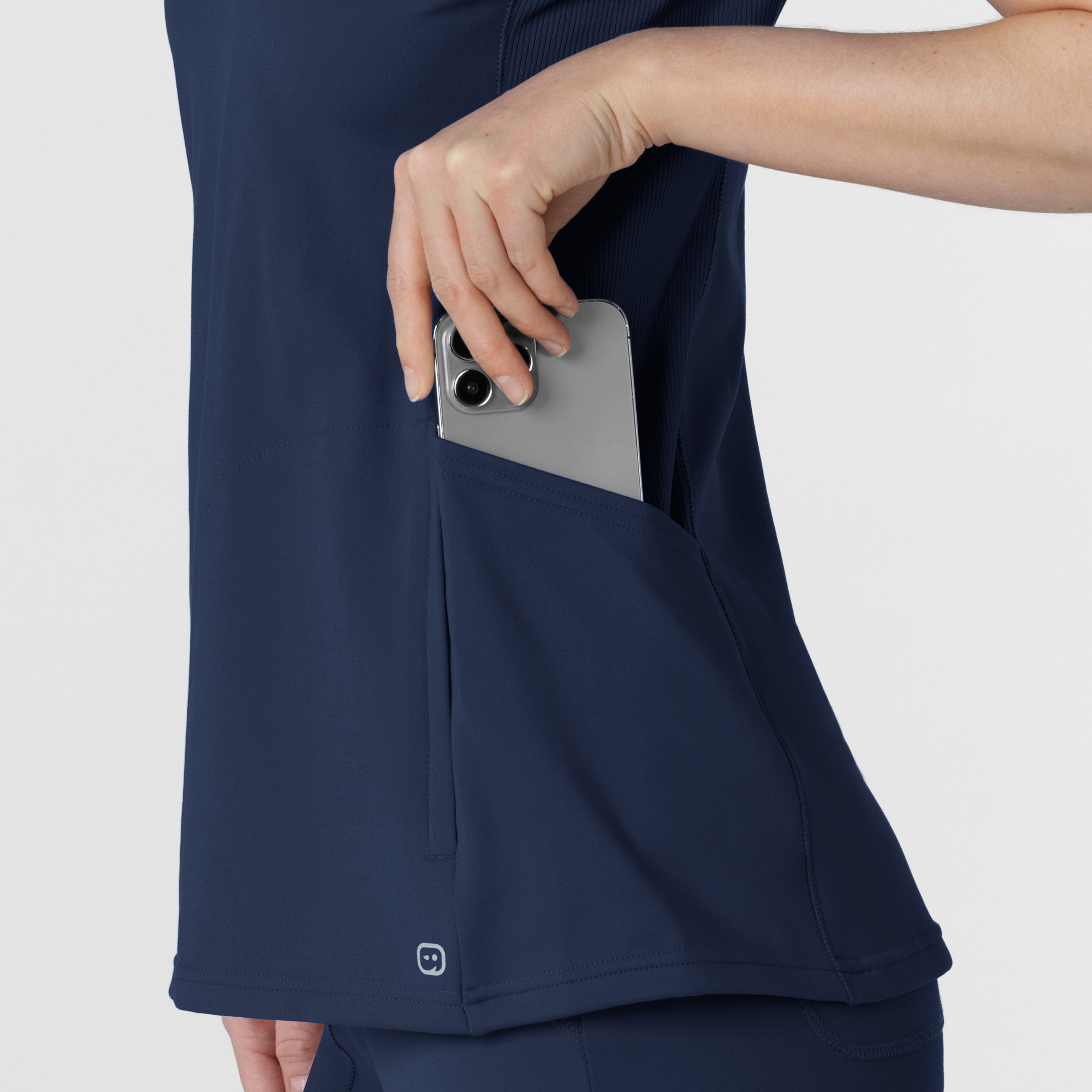 RENEW 6259 Knit Flex-n-Reach V-Neck Raglan Scrub Top Navy