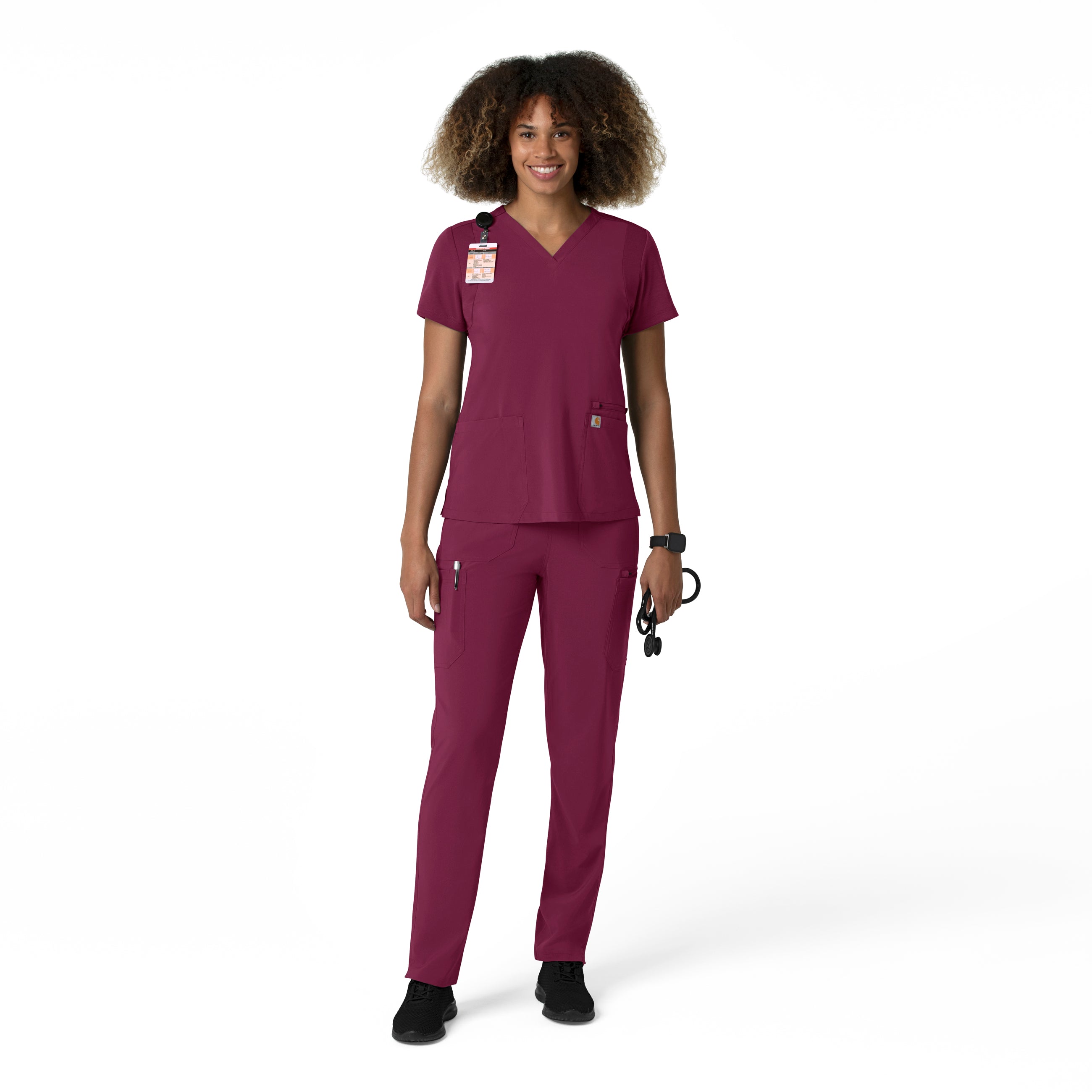 Force Cross-Flex C53210 Straight Leg Cargo Scrub Pants Wine