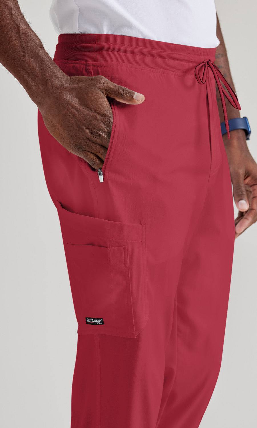 Grey's Anatomy Spandex Stretch GRSP550 Murphy Scrub Joggers Maple Red