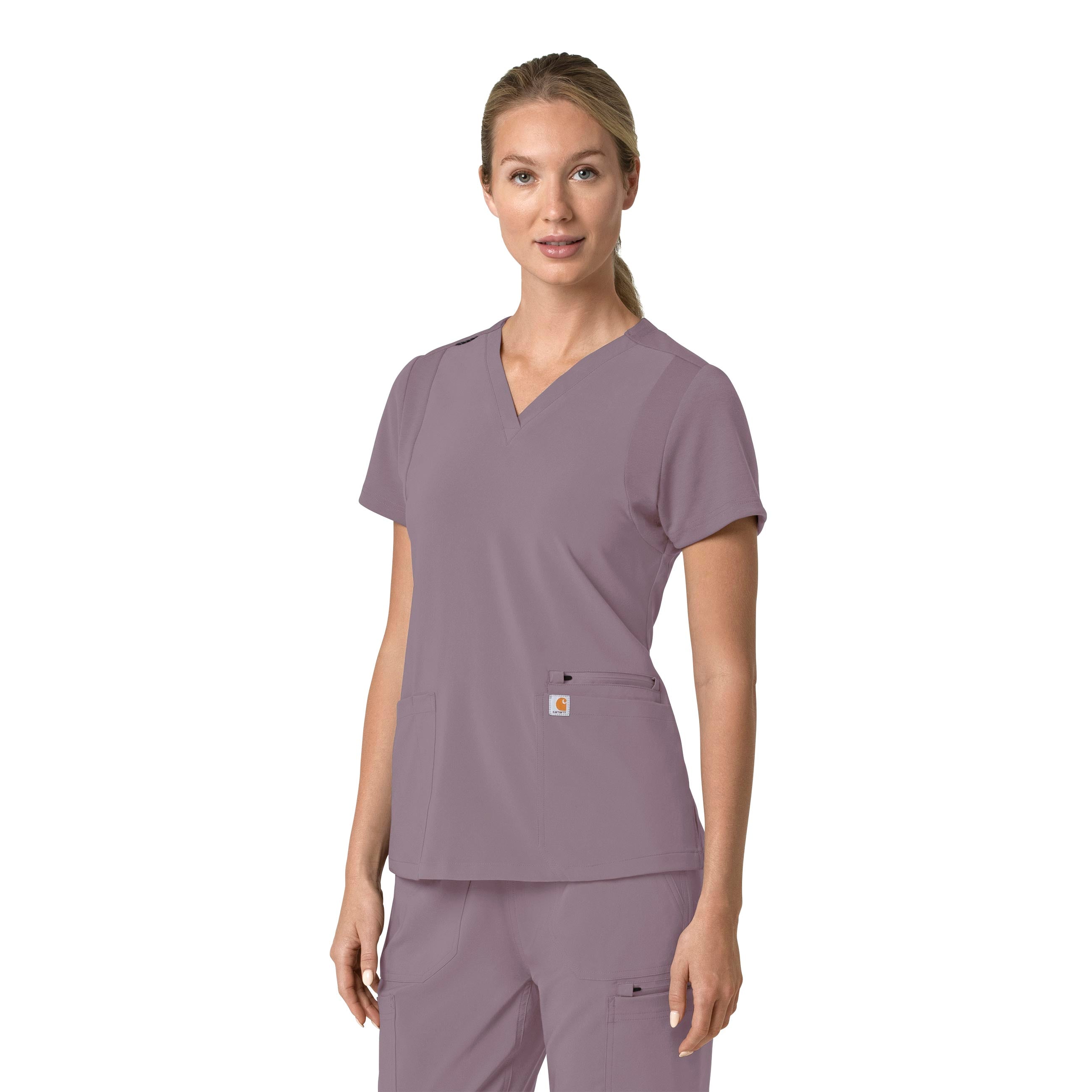 Force Cross-Flex C13210 Flex Panel V-Neck Scrub Top Lavender Mist