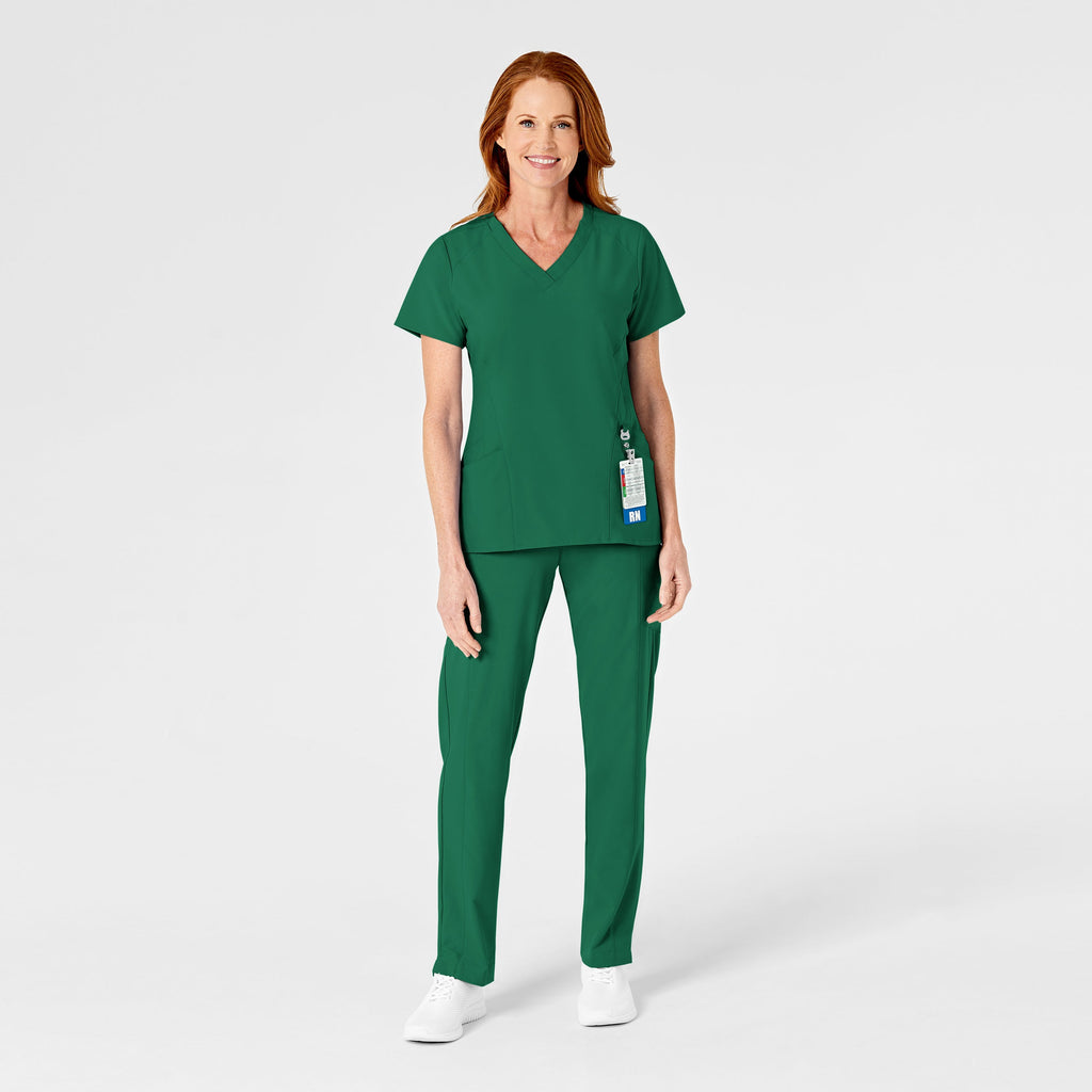 W123 5155 Flat Front Cargo Scrub Pants Hunter