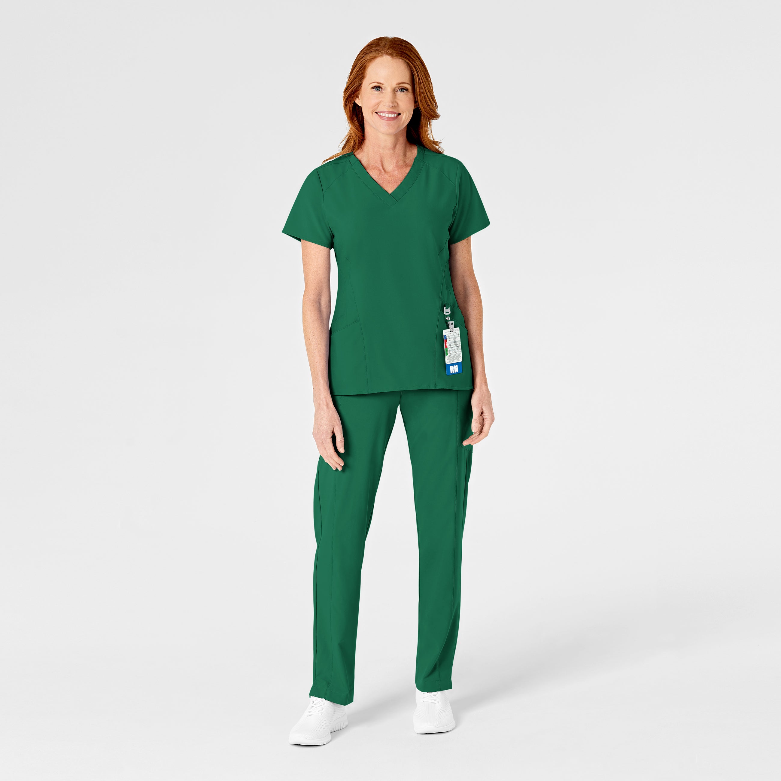W123 5155 Flat Front Cargo Scrub Pants Hunter