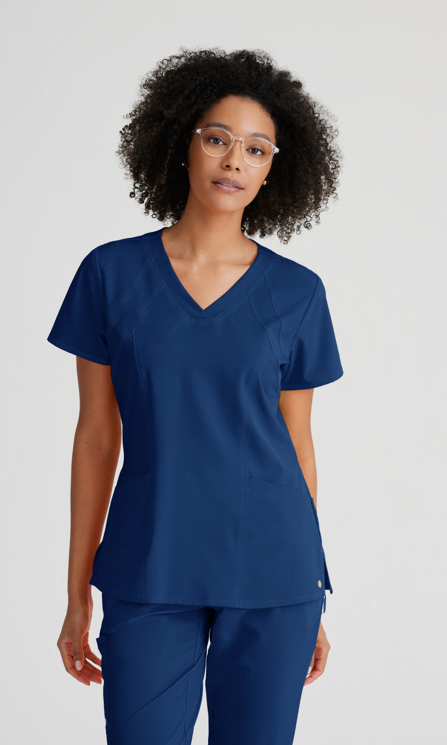 Barco One 5105 Racer Scrub Top Indigo